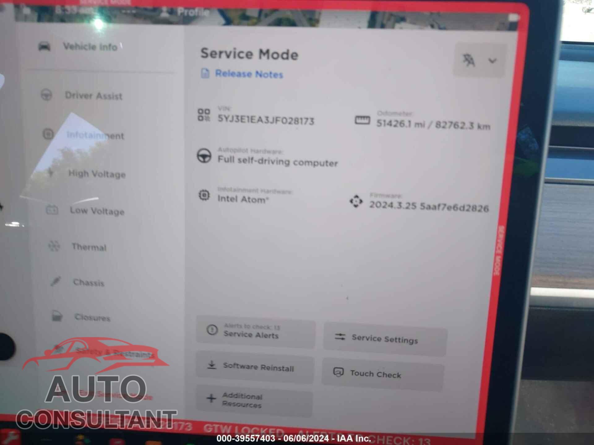 TESLA MODEL 3 2018 - 5YJ3E1EA3JF028173