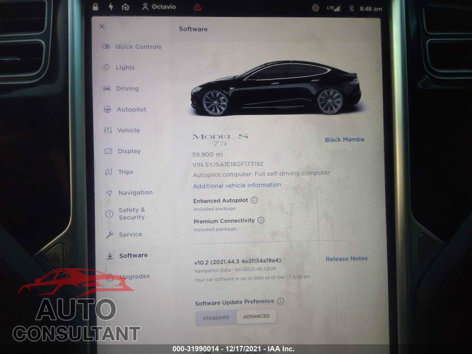 TESLA MODEL S 2016 - 5YJSA1E18GF173192