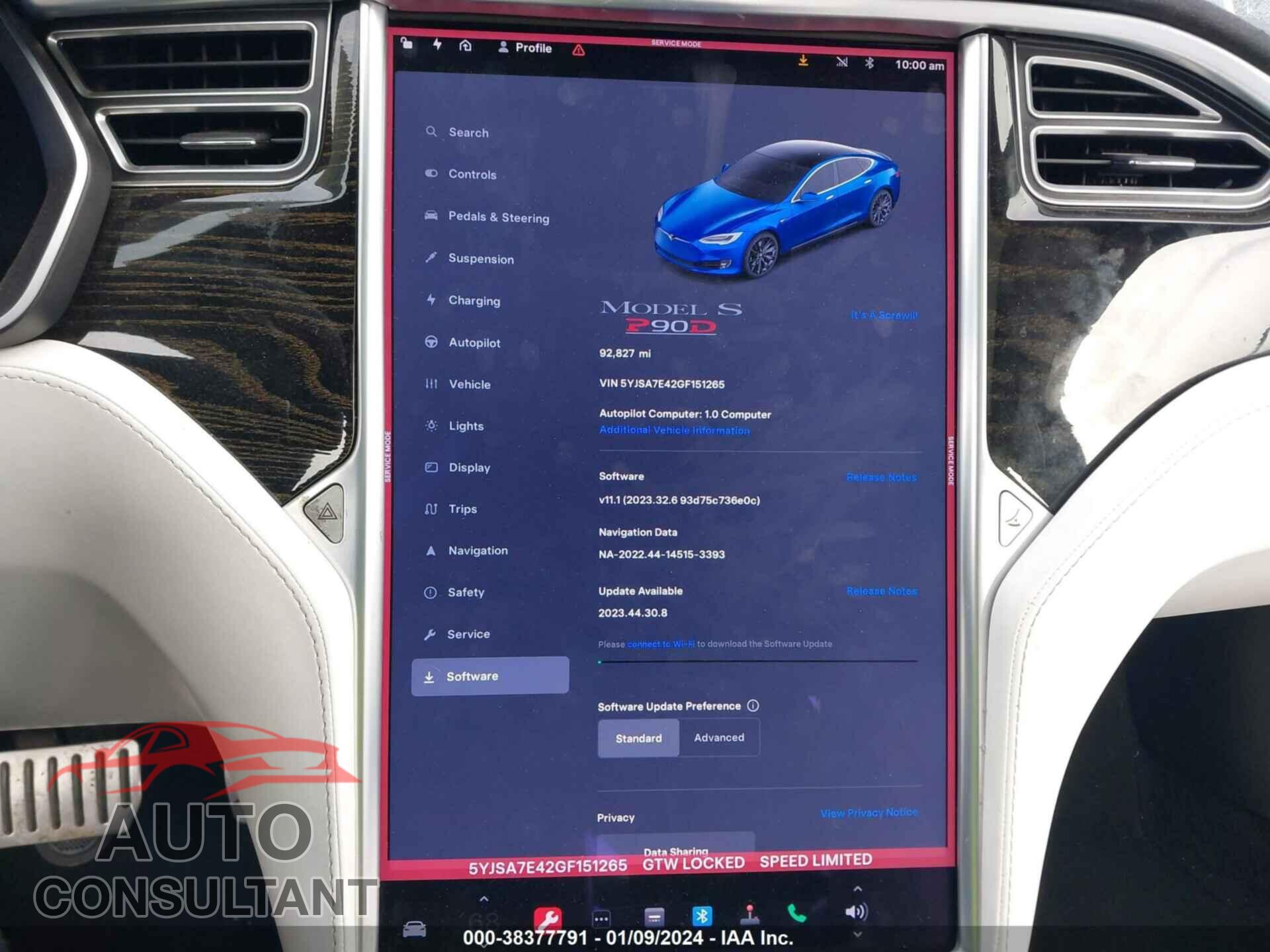 TESLA MODEL S 2016 - 5YJSA7E42GF151265