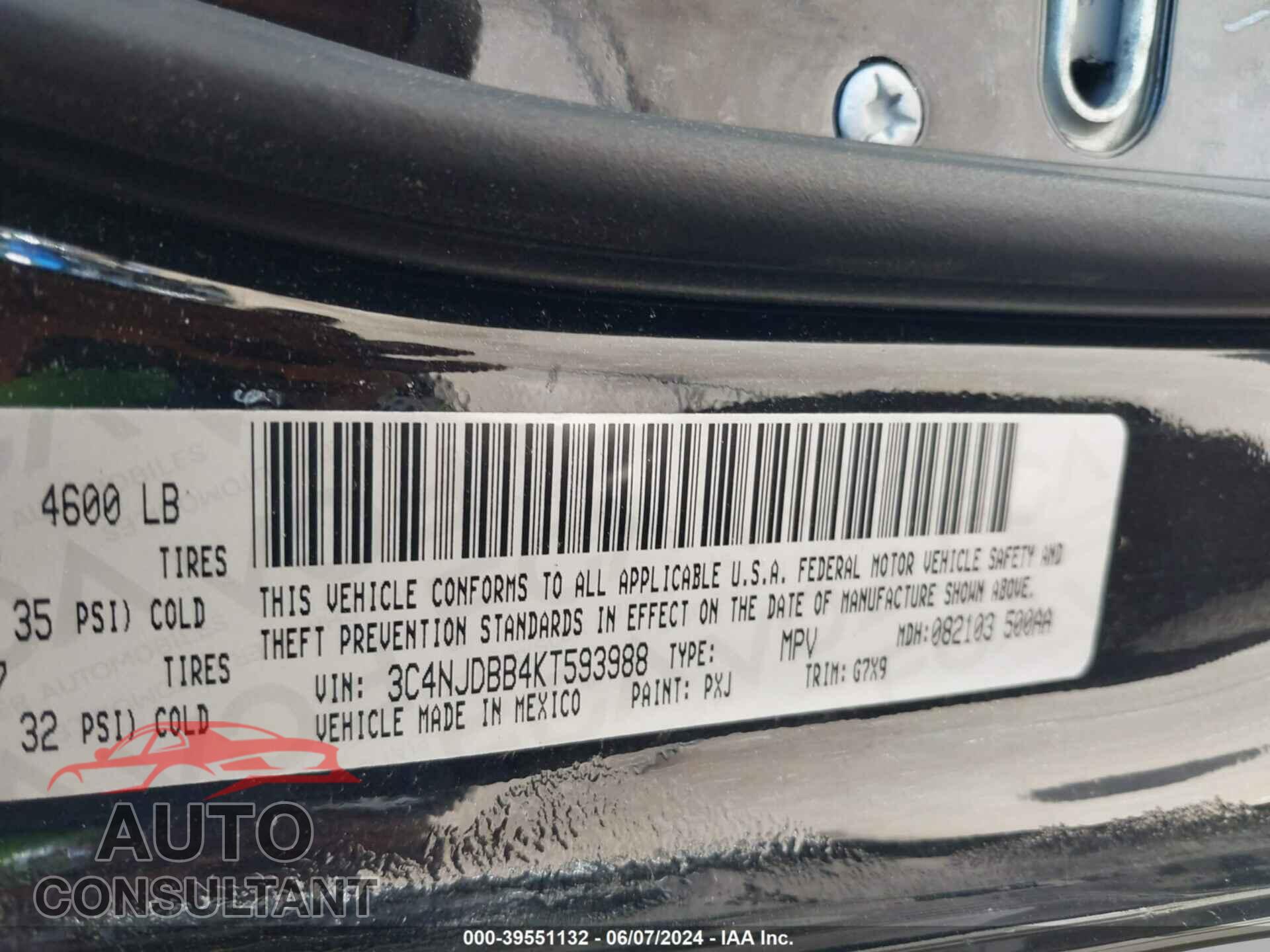 JEEP COMPASS 2019 - 3C4NJDBB4KT593988