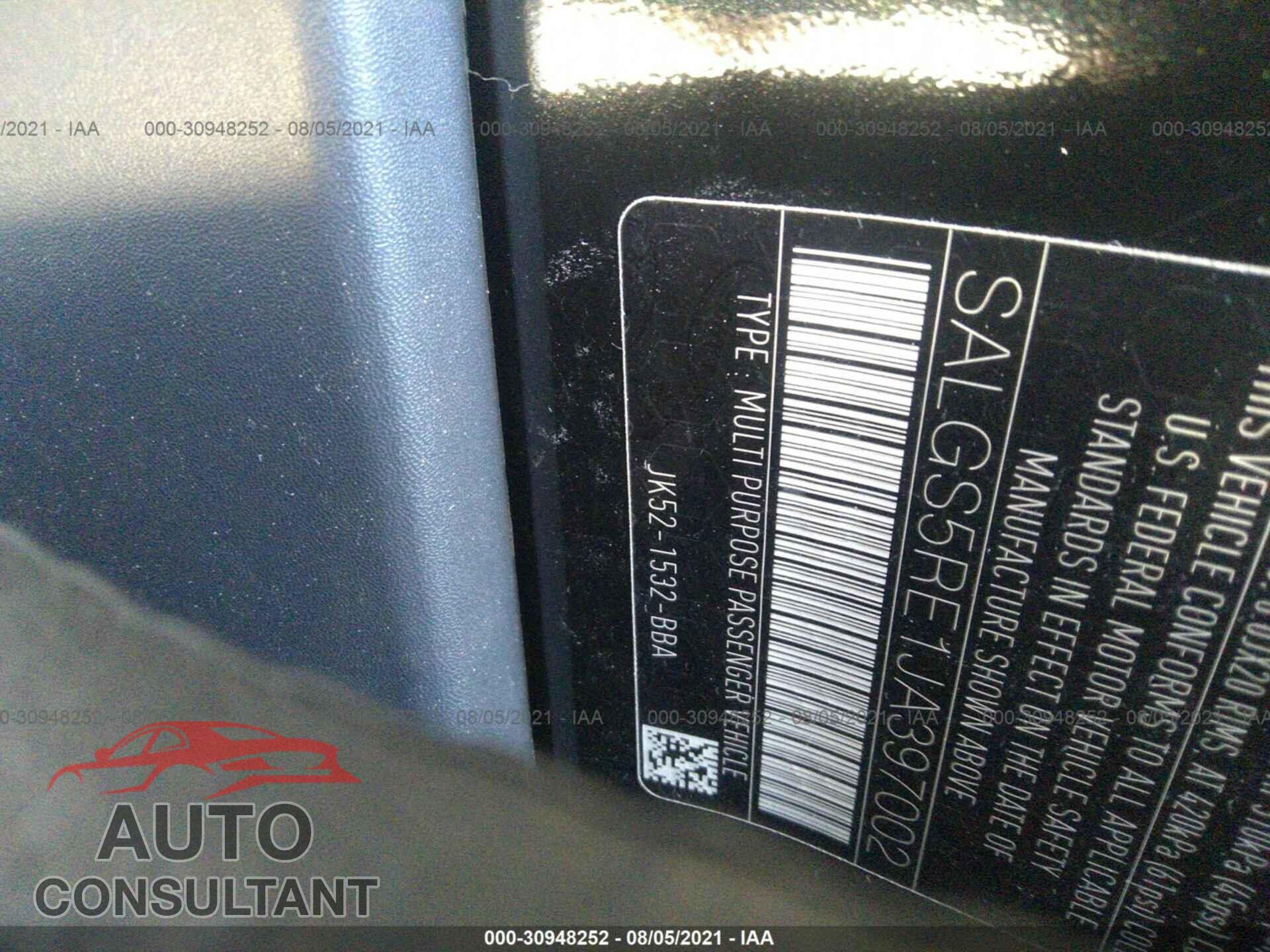 LAND ROVER RANGE ROVER 2018 - SALGS5RE1JA397002