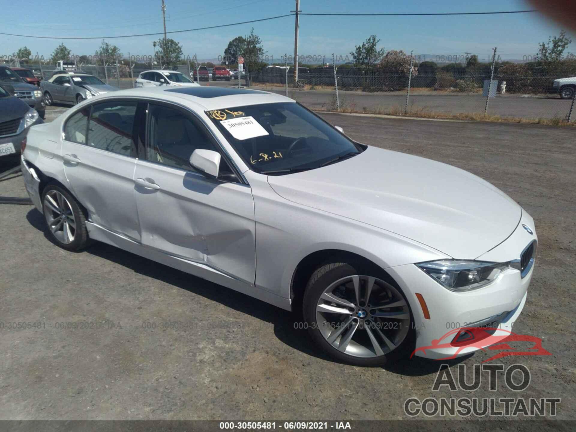 BMW 3 SERIES 2017 - WBA8B9G36HNU55660