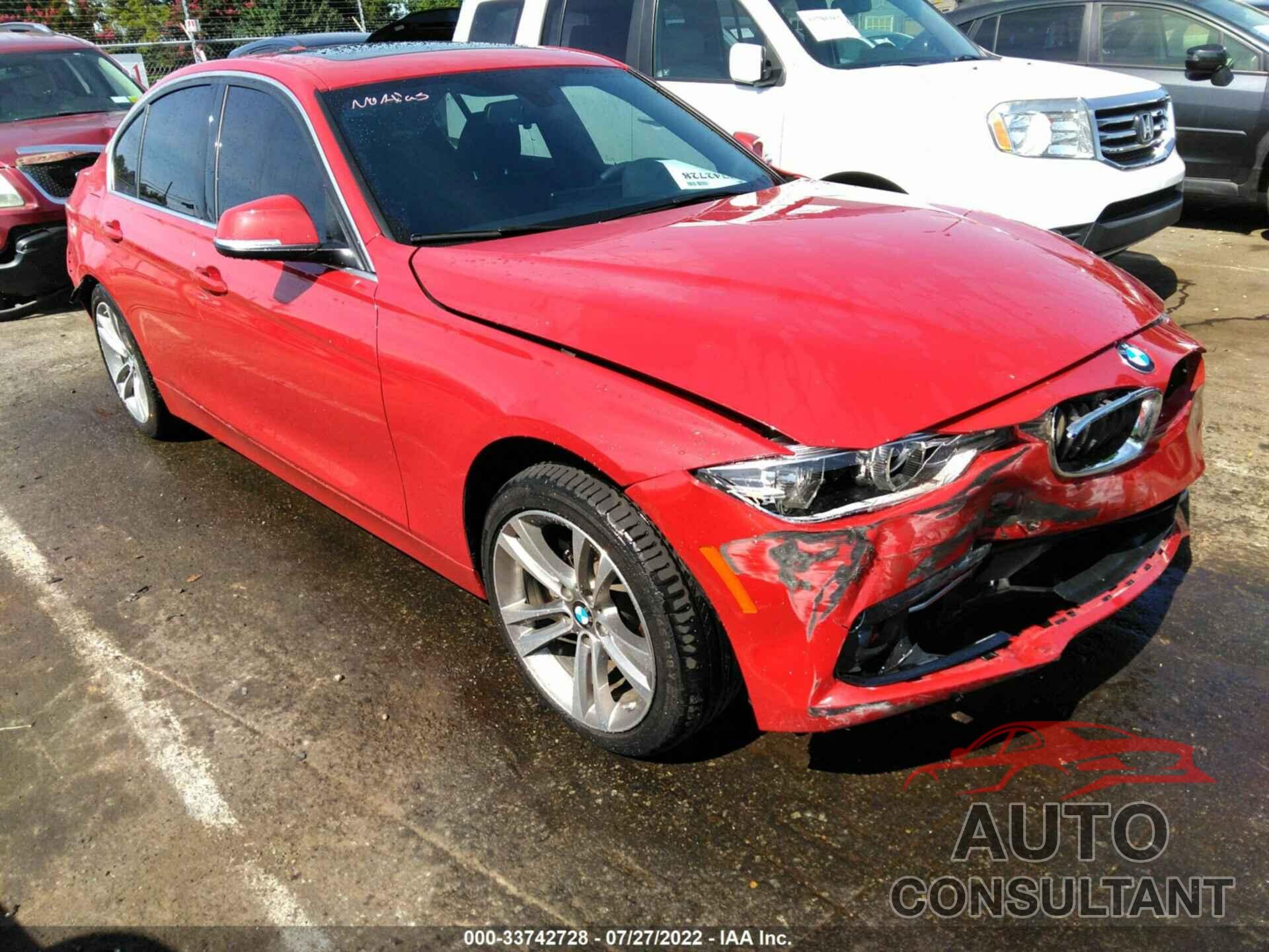 BMW 3 SERIES 2017 - WBA8B9G33HNU56863