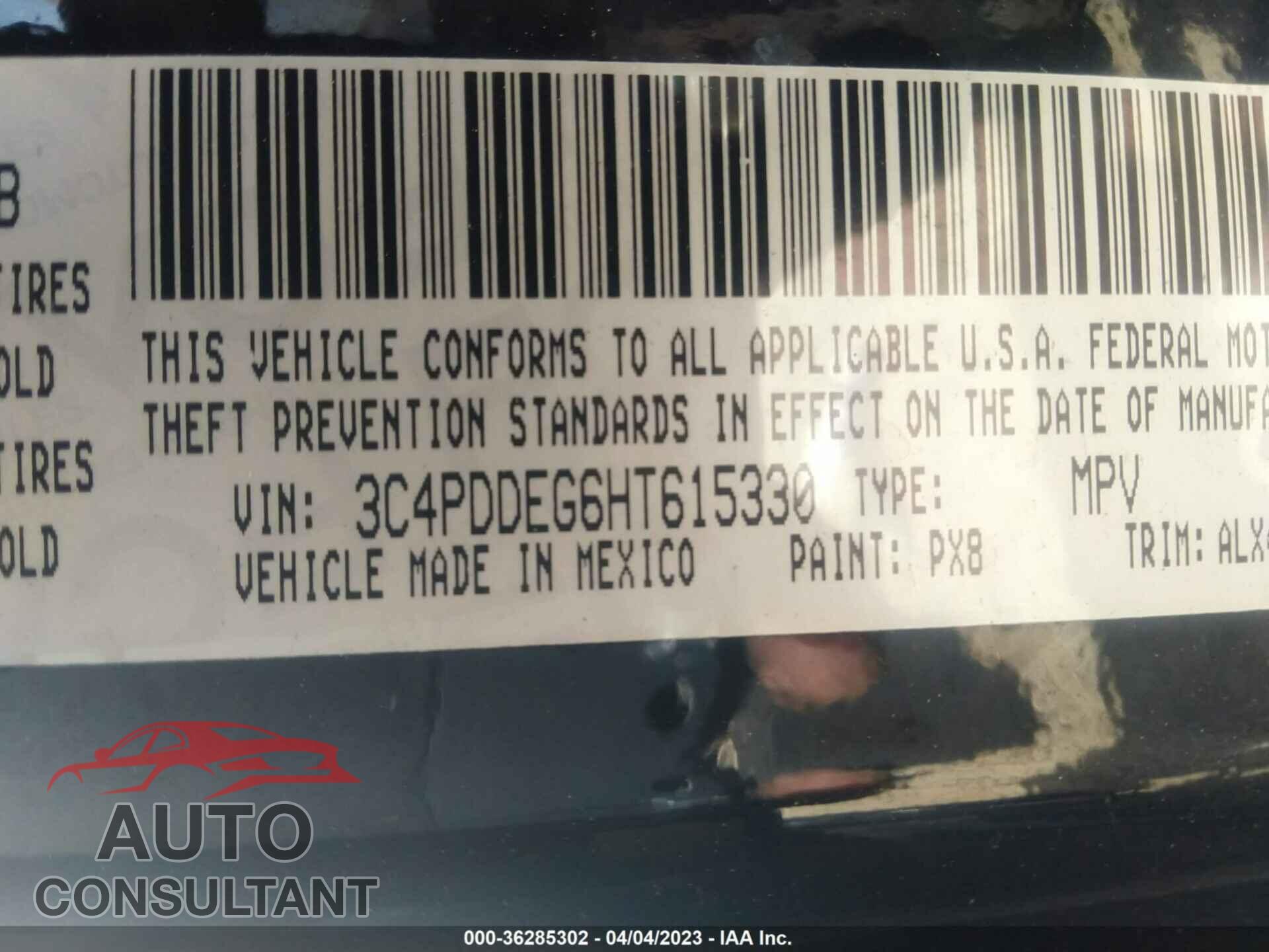 DODGE JOURNEY 2017 - 3C4PDDEG6HT615330