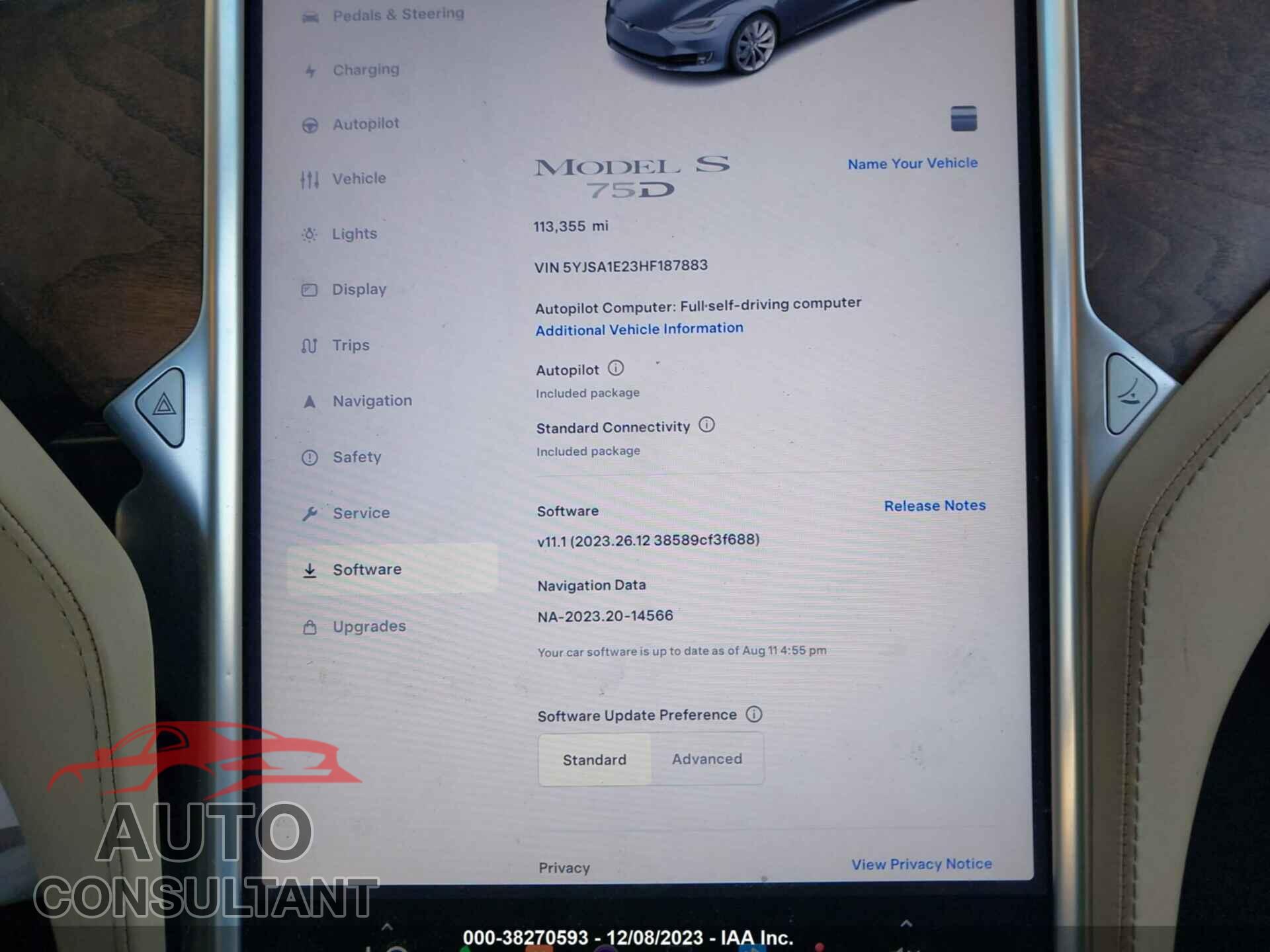 TESLA MODEL S 2017 - 5YJSA1E23HF187883