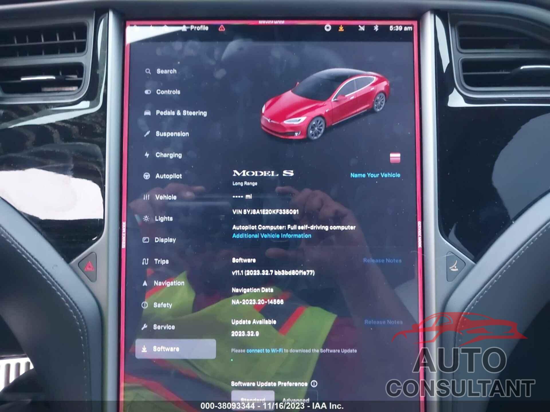 TESLA MODEL S 2019 - 5YJSA1E20KF335091