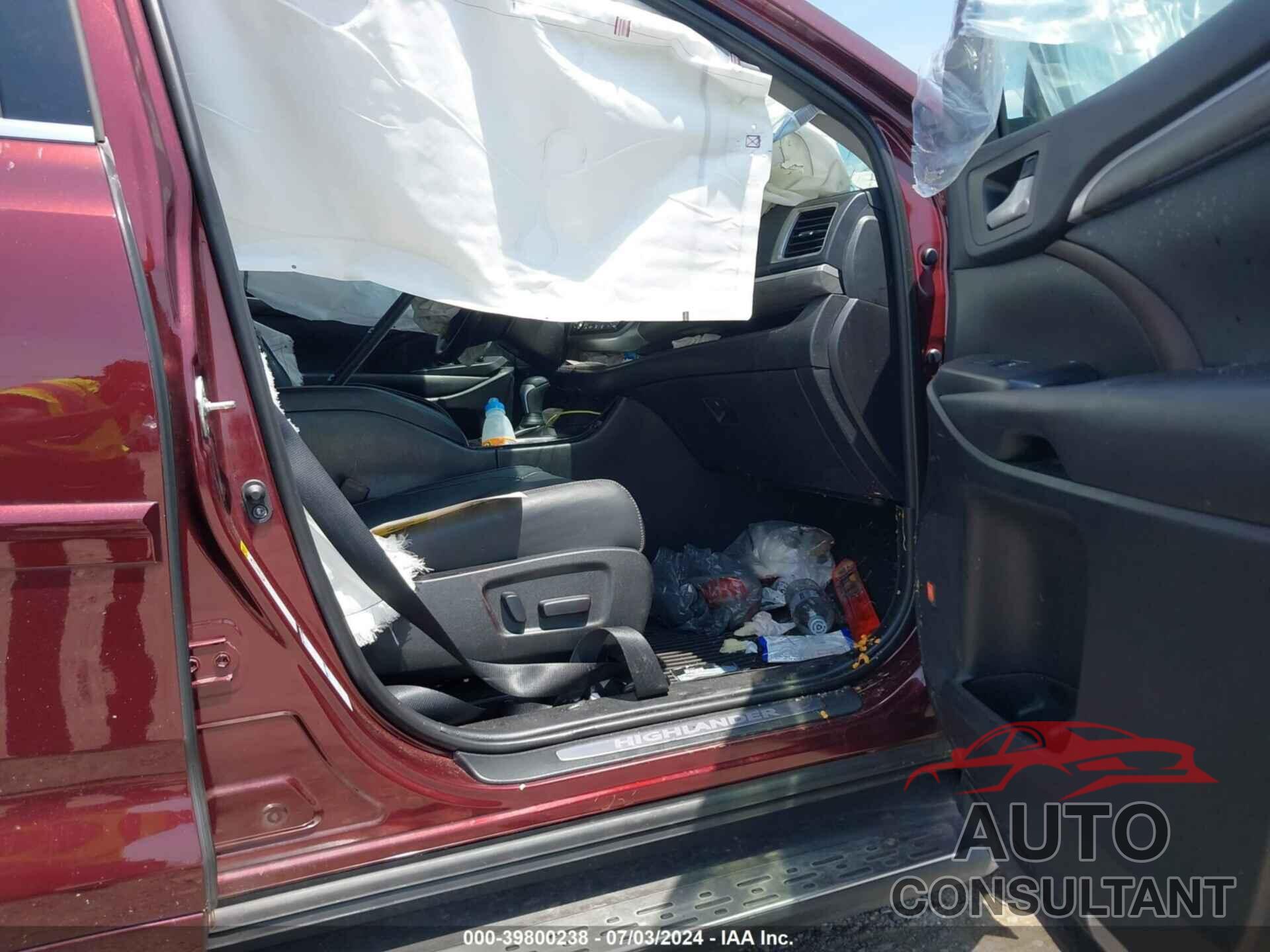 TOYOTA HIGHLANDER 2019 - 5TDDZRFH6KS925410
