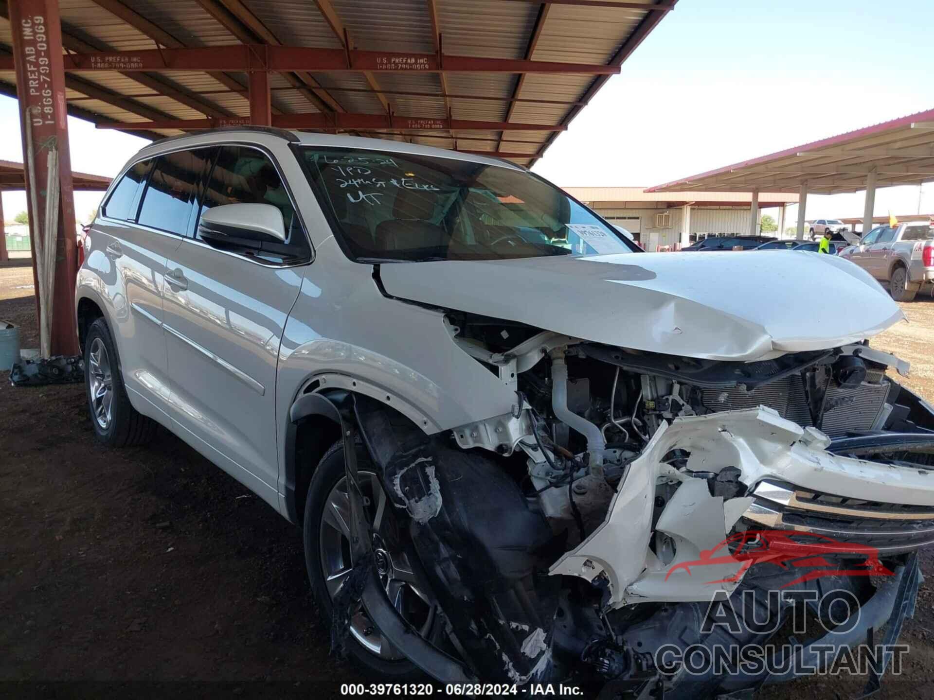 TOYOTA HIGHLANDER 2019 - 5TDYZRFH3KS322237