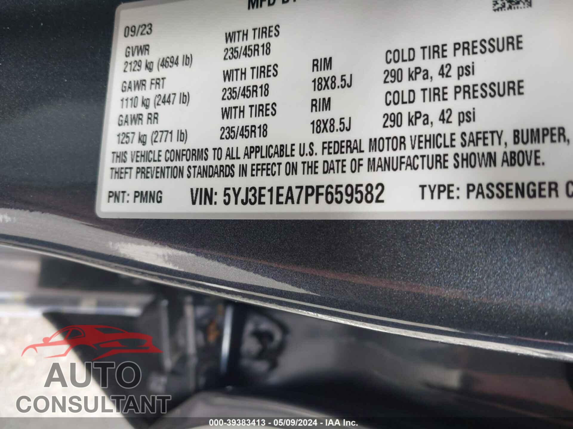 TESLA MODEL 3 2023 - 5YJ3E1EA7PF659582
