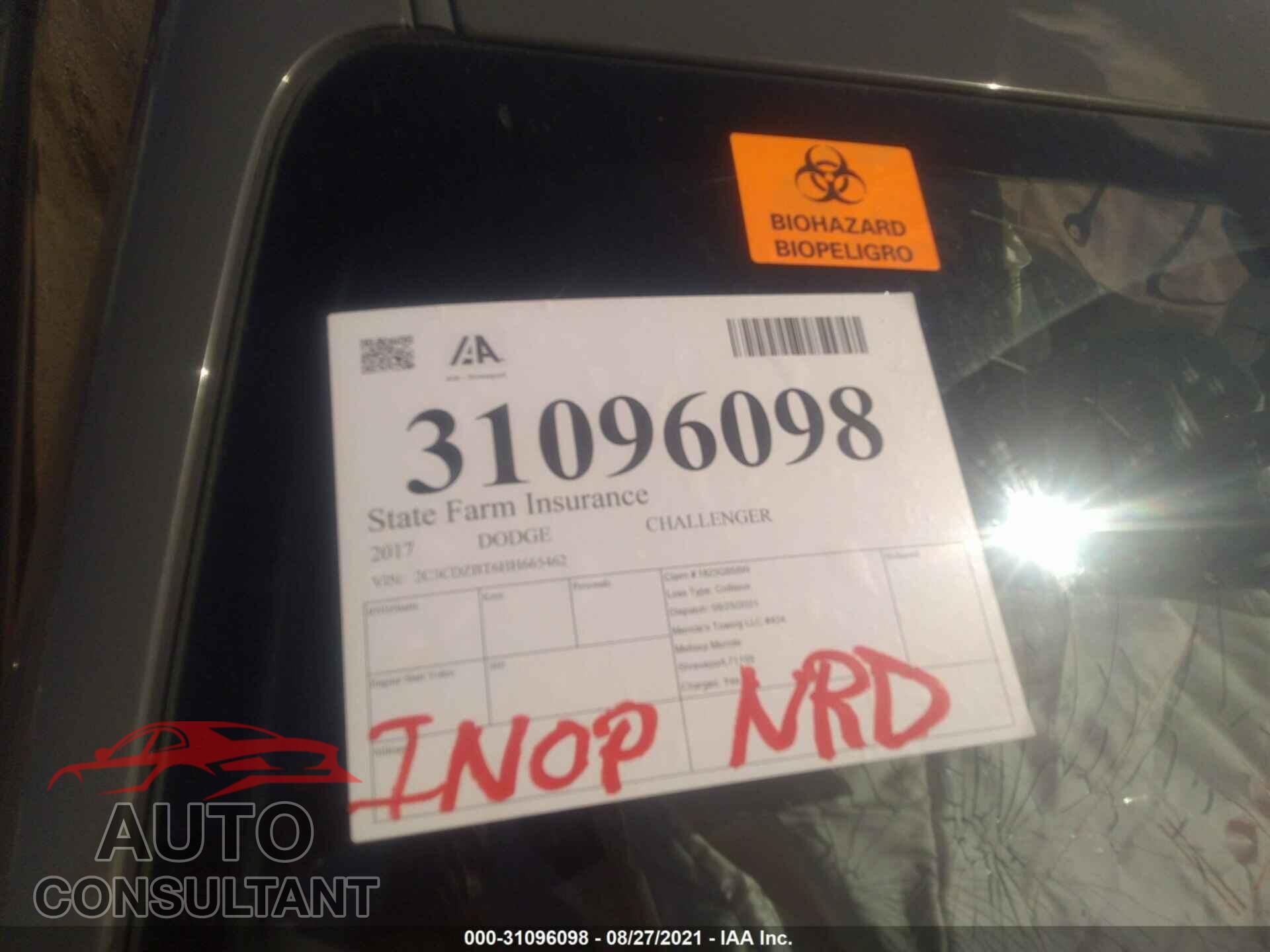 DODGE CHALLENGER 2017 - 2C3CDZBT6HH665462