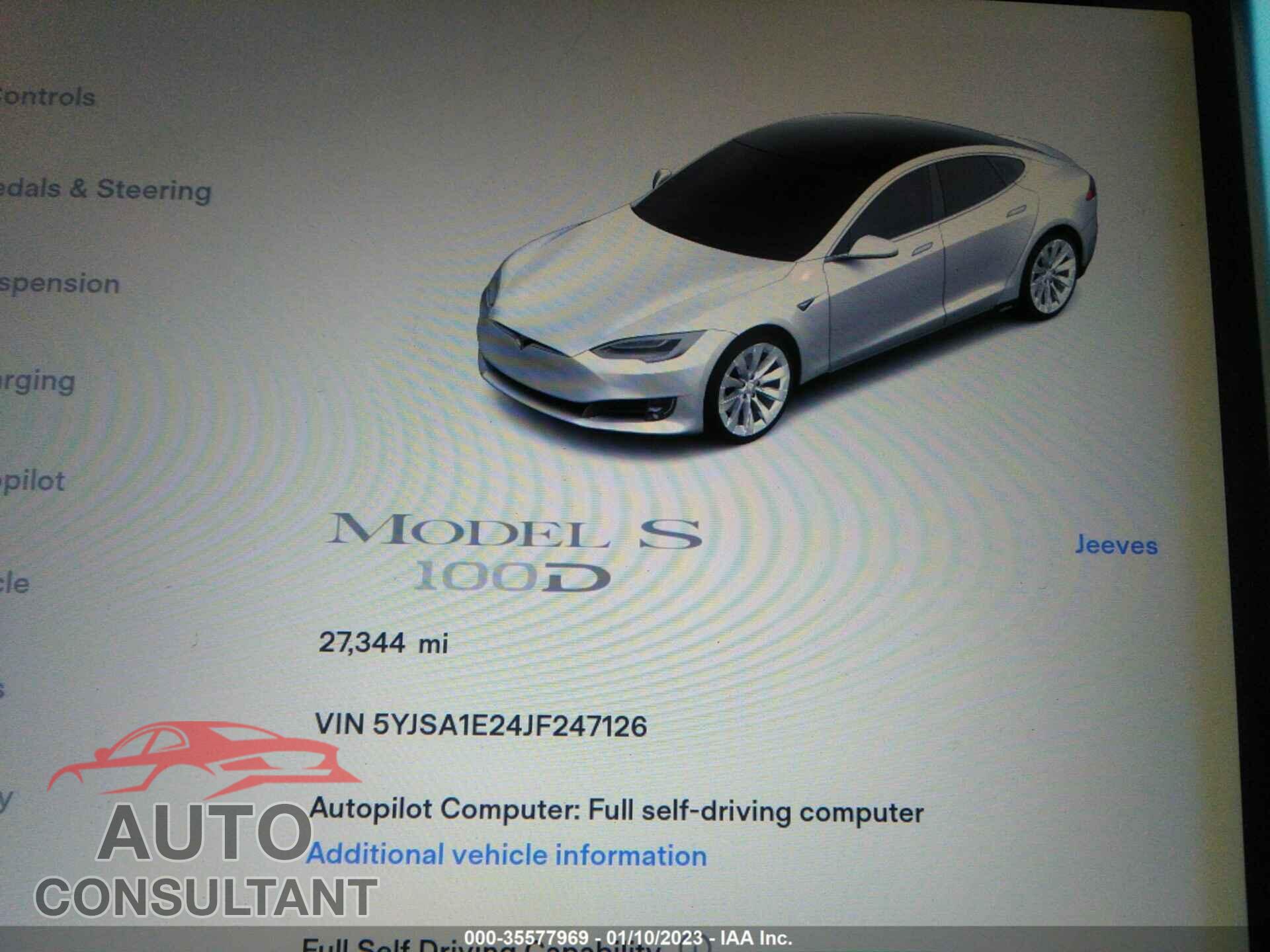 TESLA MODEL S 2018 - 5YJSA1E24JF247126