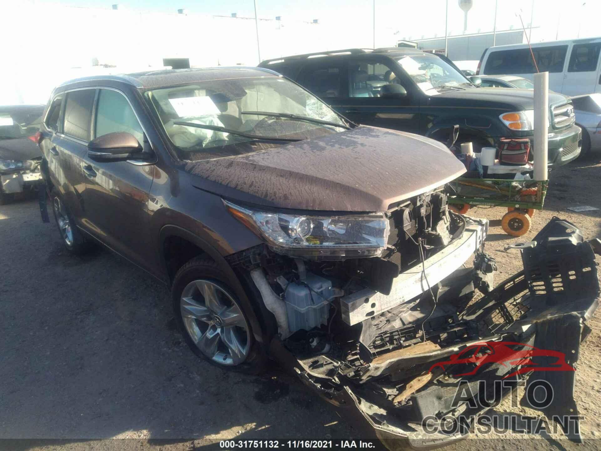 TOYOTA HIGHLANDER 2017 - 5TDYZRFH3HS212250