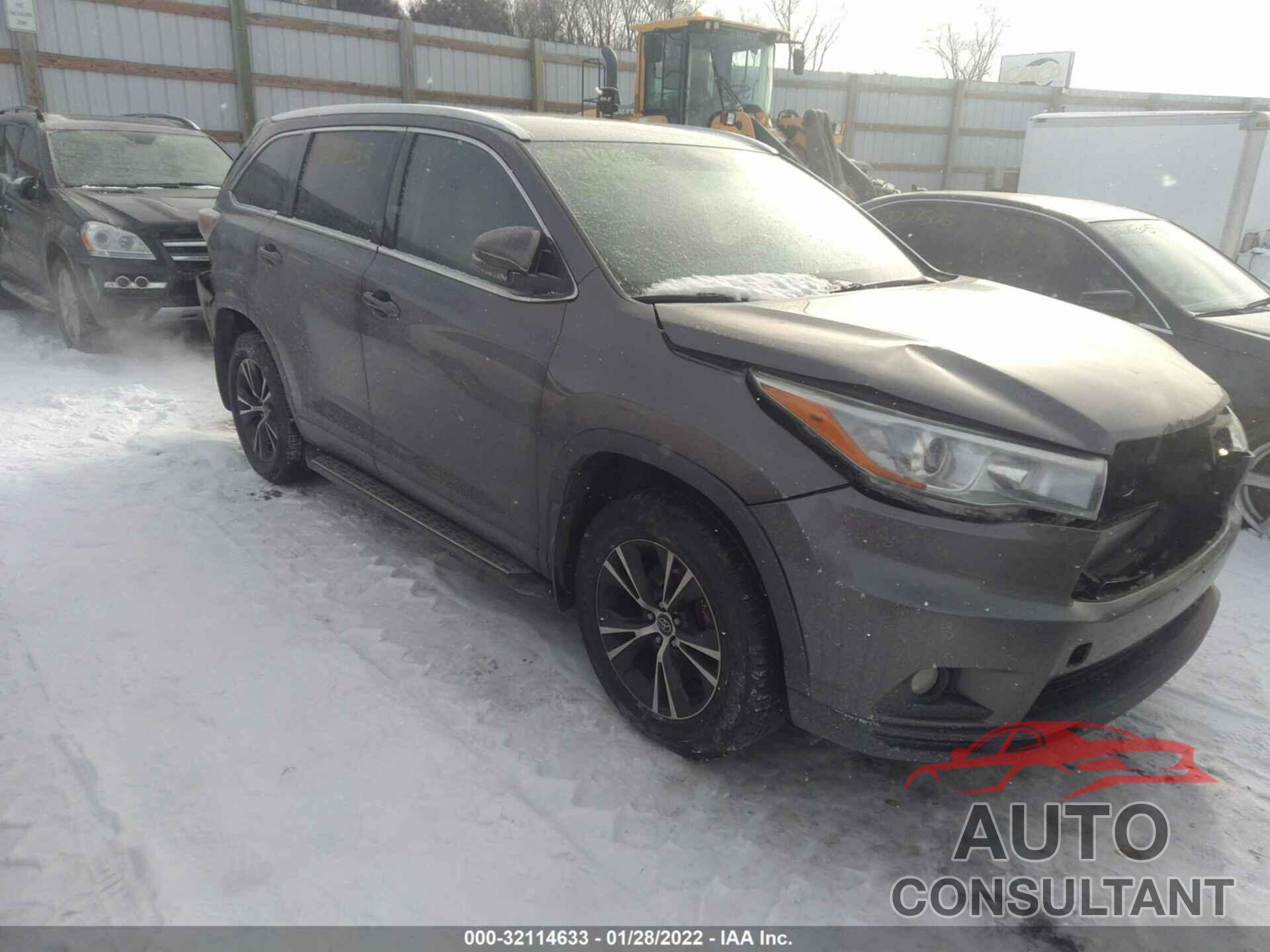 TOYOTA HIGHLANDER 2016 - 5TDJKRFH9GS503405