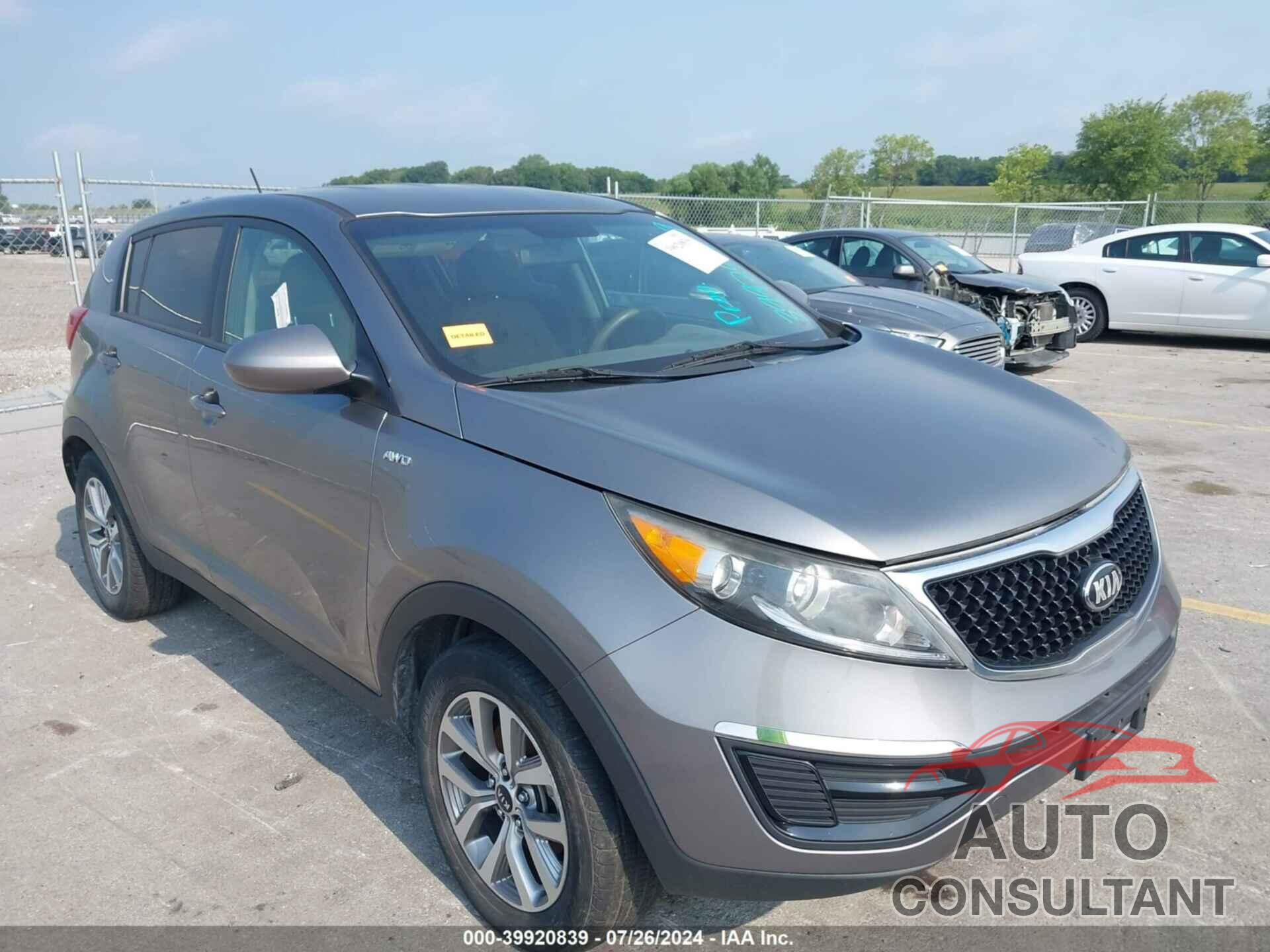 KIA SPORTAGE 2016 - KNDPBCAC1G7815439