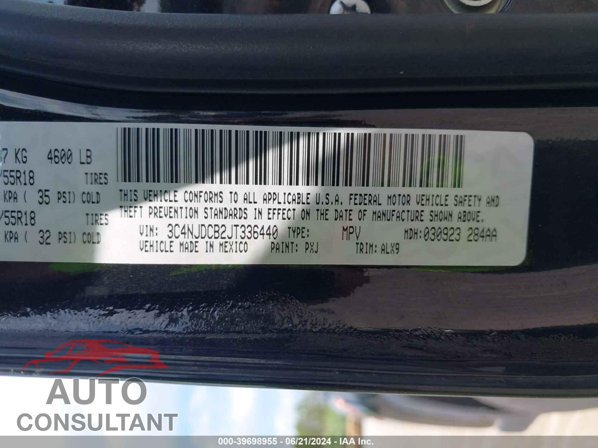 JEEP COMPASS 2018 - 3C4NJDCB2JT336440