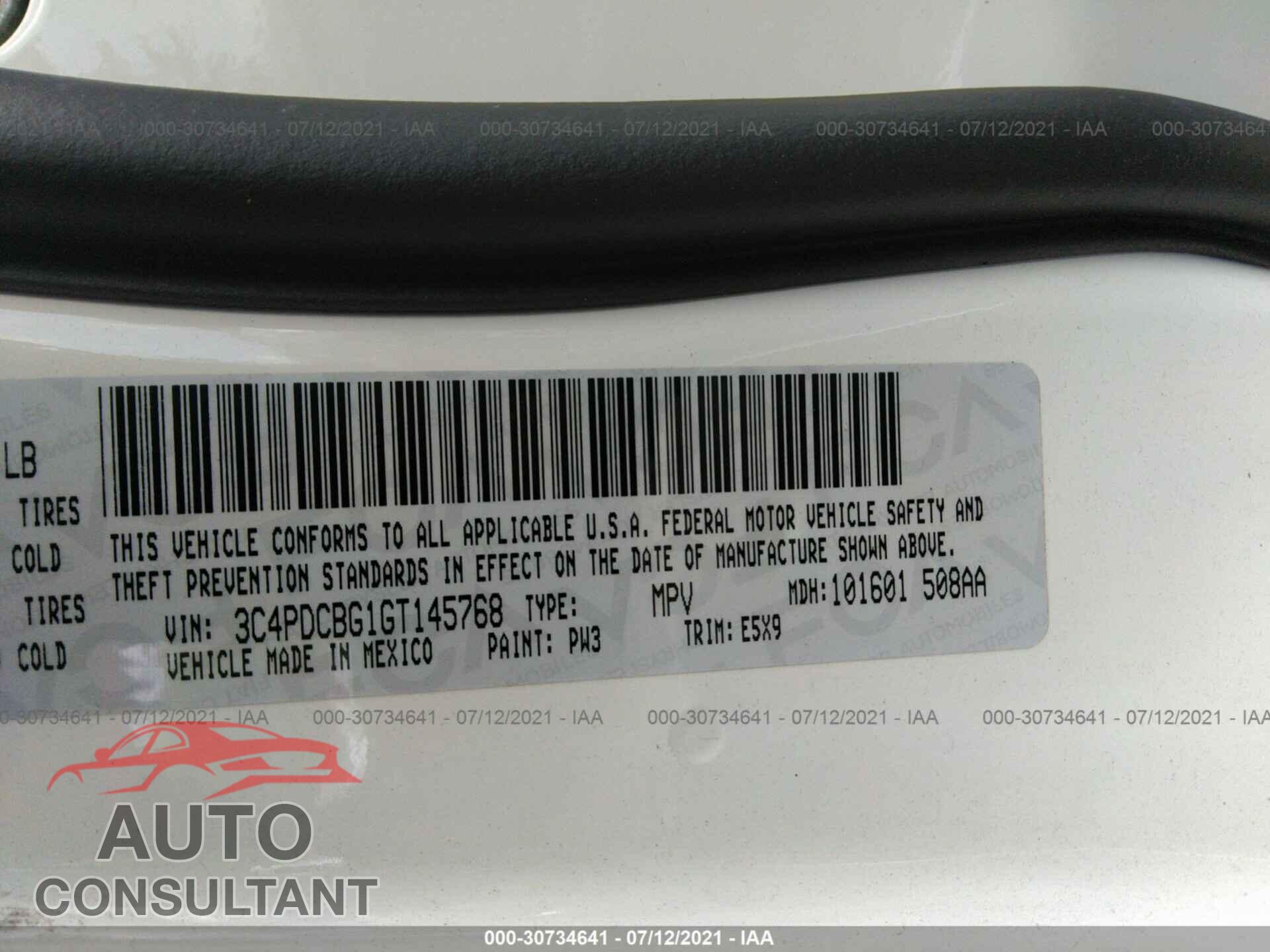 DODGE JOURNEY 2016 - 3C4PDCBG1GT145768