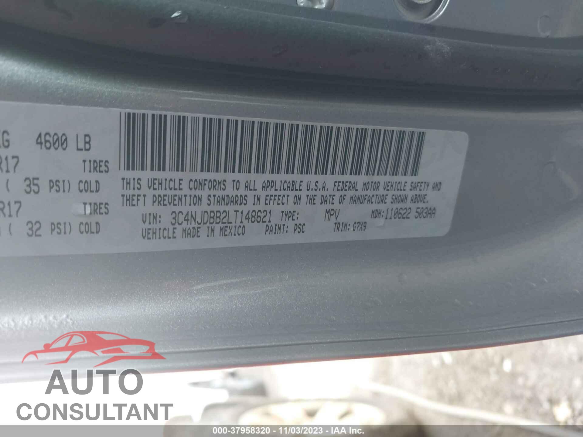 JEEP COMPASS 2020 - 3C4NJDBB2LT148621