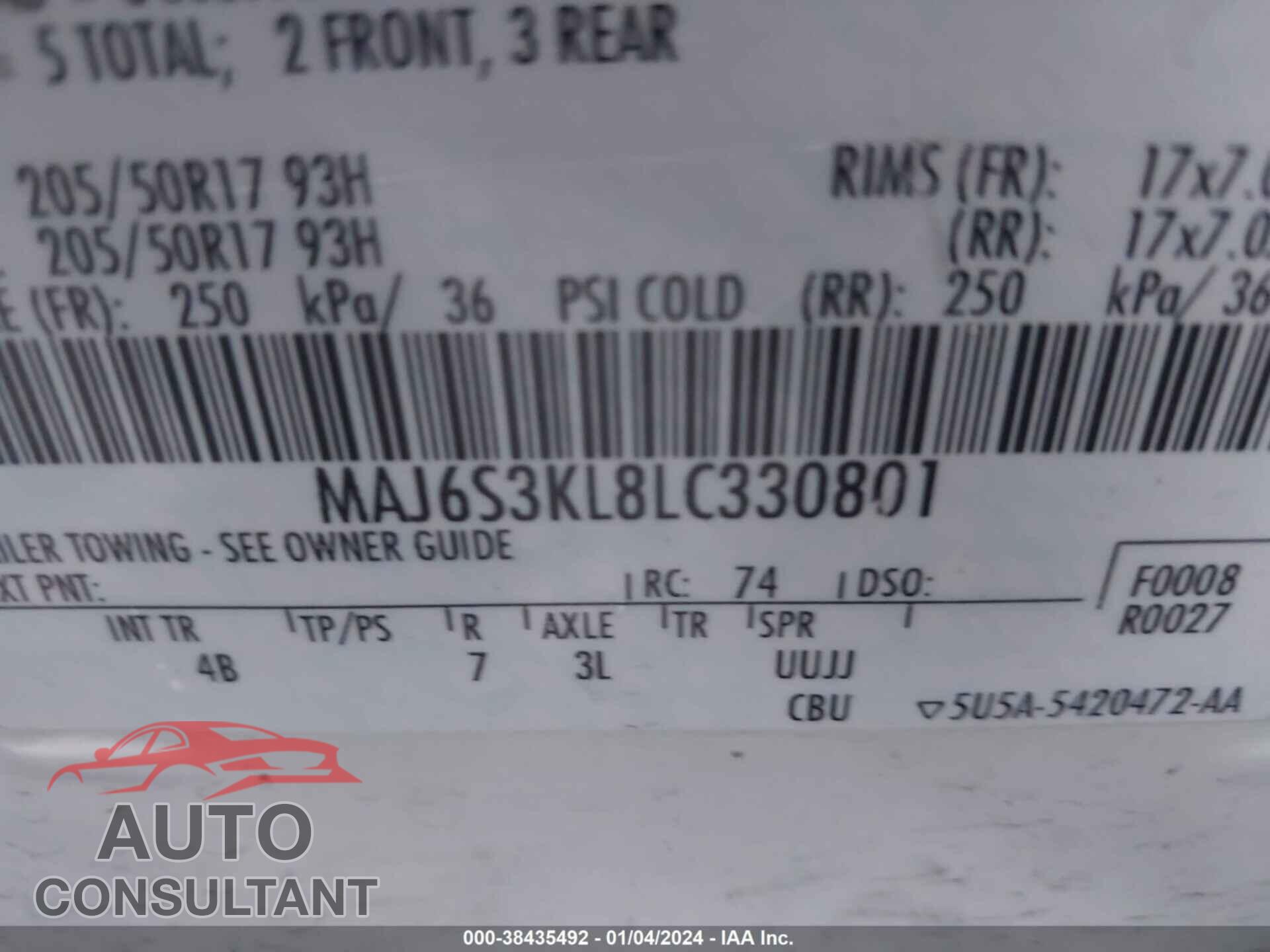 FORD ECOSPORT 2020 - MAJ6S3KL8LC330801