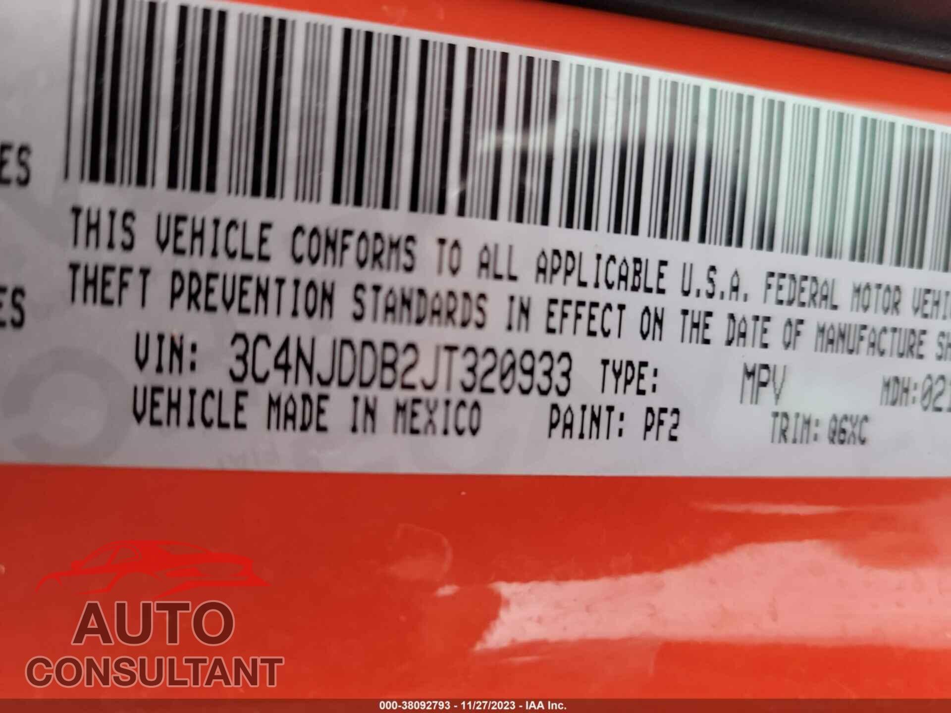 JEEP COMPASS 2018 - 3C4NJDDB2JT320933