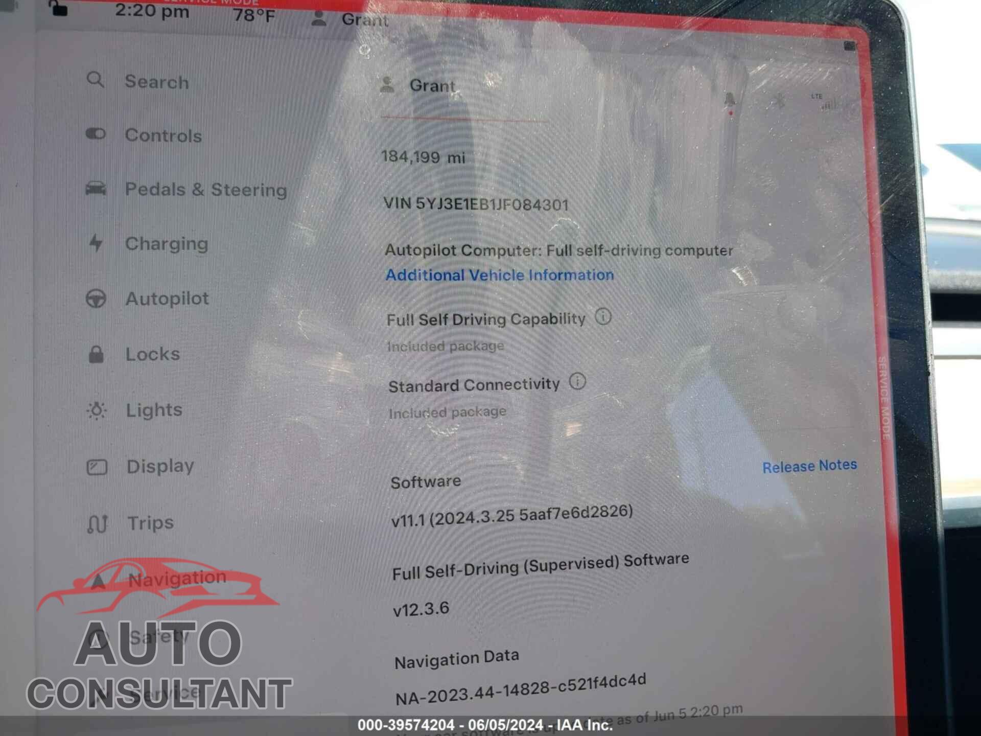 TESLA MODEL 3 2018 - 5YJ3E1EB1JF084301