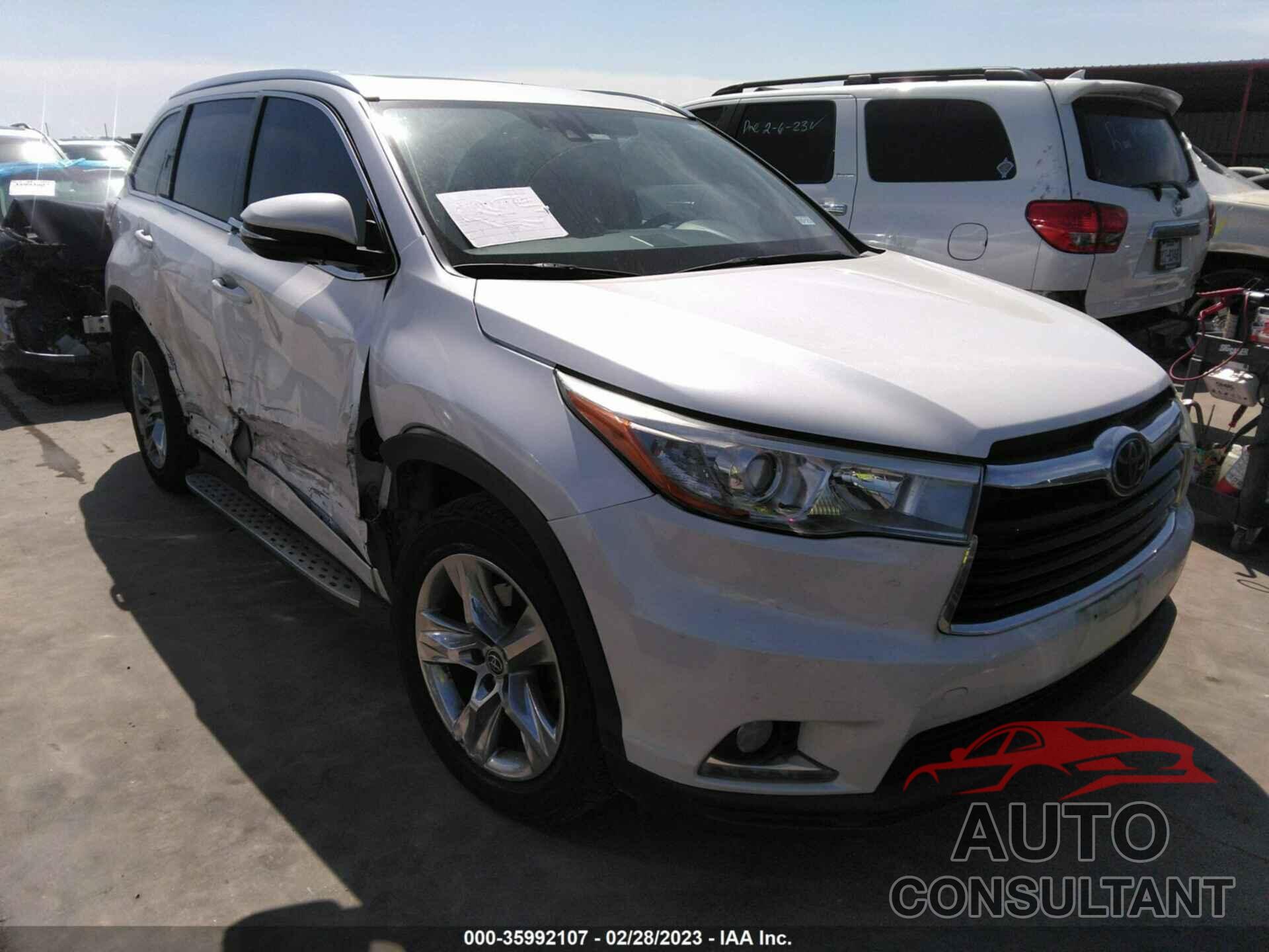 TOYOTA HIGHLANDER 2016 - 5TDDKRFH4GS250569