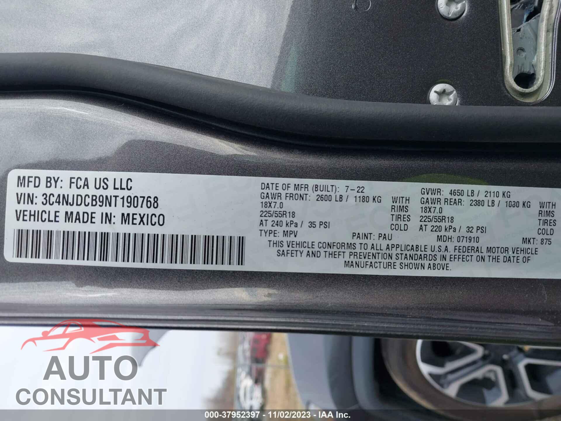 JEEP COMPASS 2022 - 3C4NJDCB9NT190768