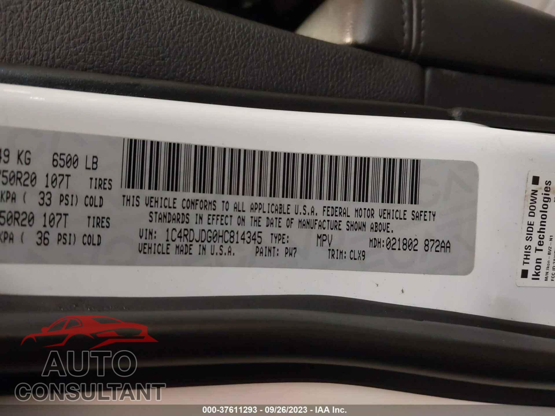 DODGE DURANGO 2017 - 1C4RDJDG0HC814345