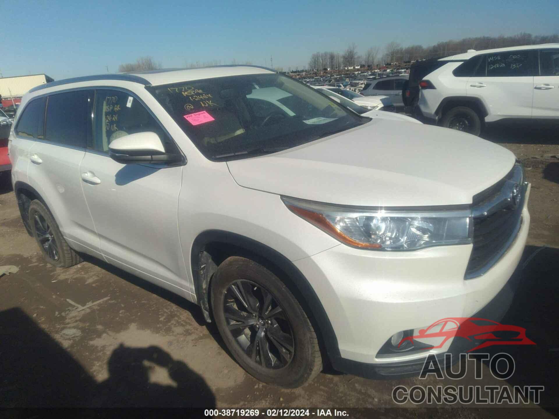 TOYOTA HIGHLANDER 2016 - 5TDJKRFH2GS252680