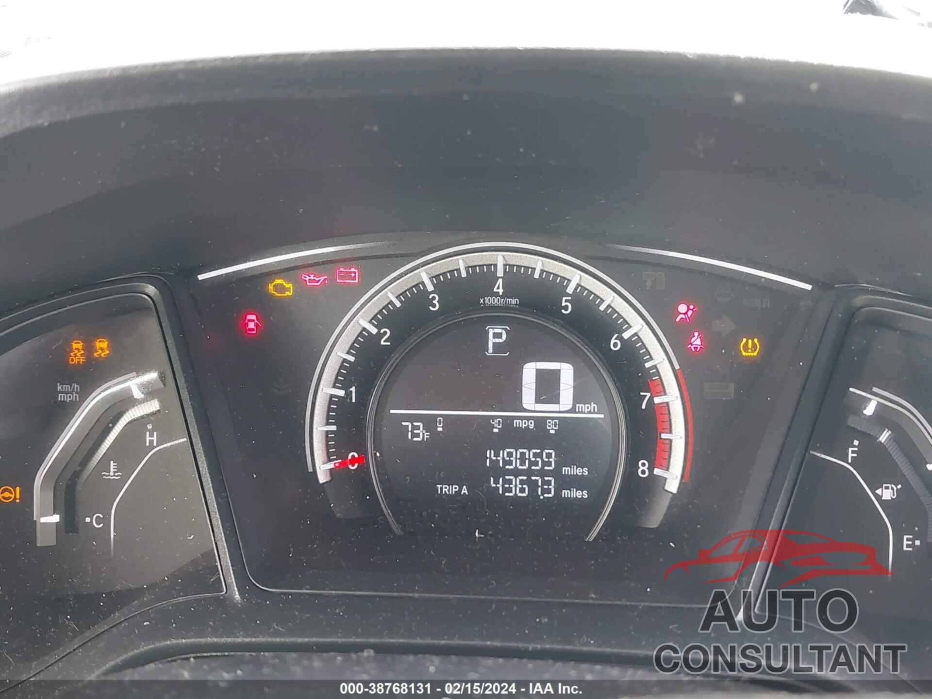 HONDA CIVIC 2016 - 19XFC2F59GE249365