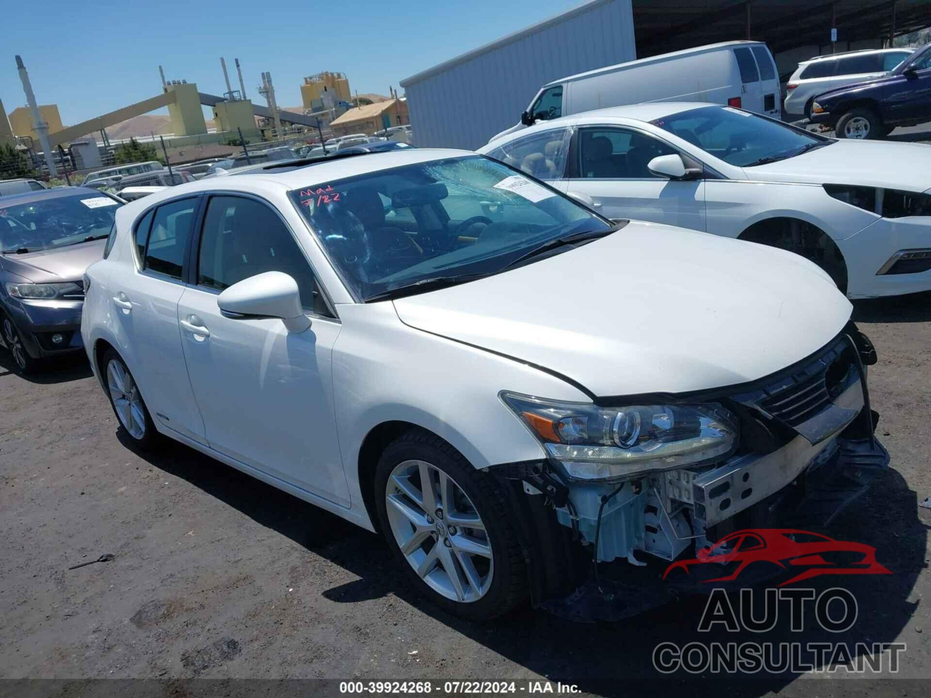 LEXUS CT 200H 2016 - JTHKD5BH2G2274200