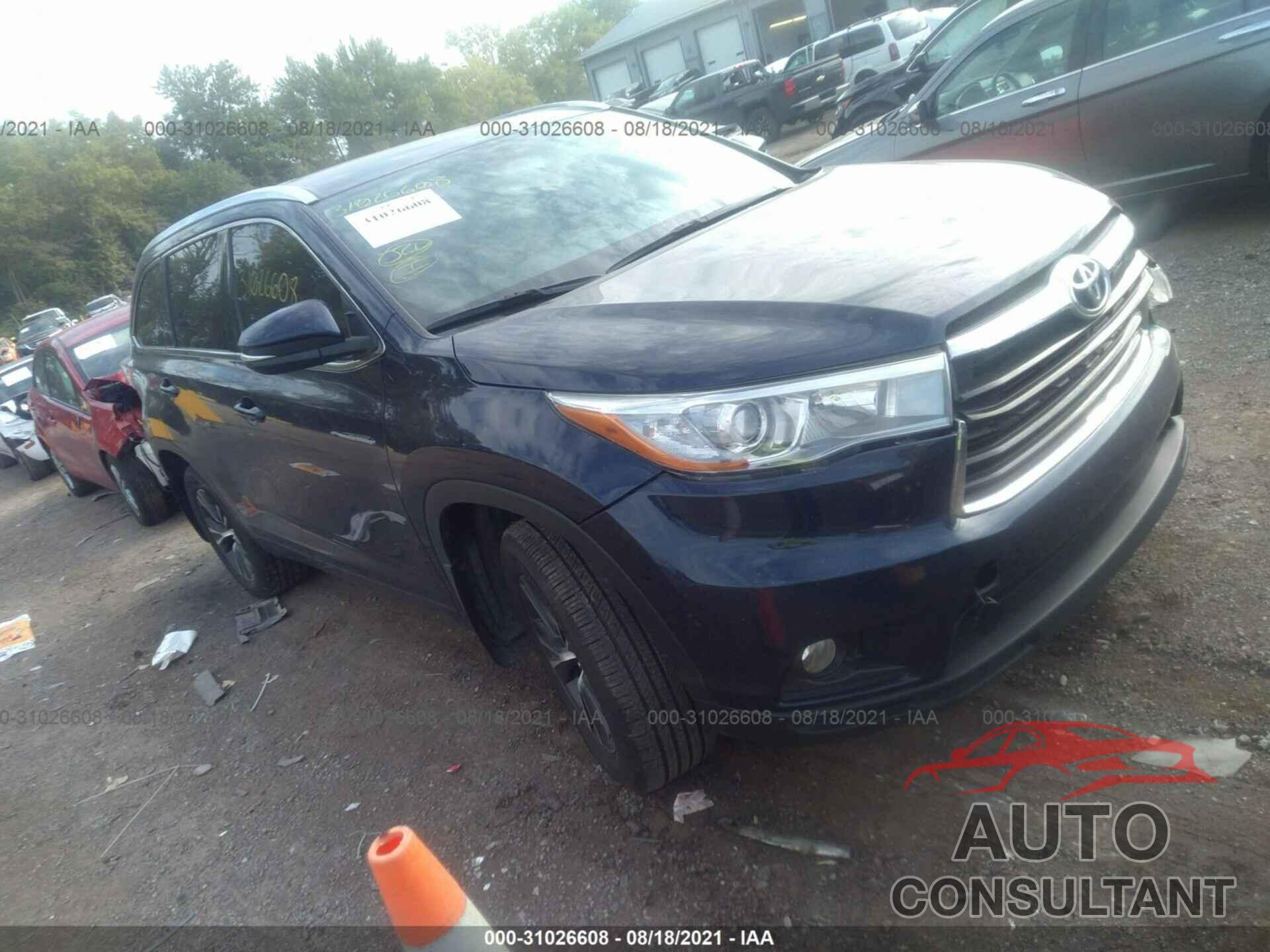 TOYOTA HIGHLANDER 2016 - 5TDJKRFH4GS331221