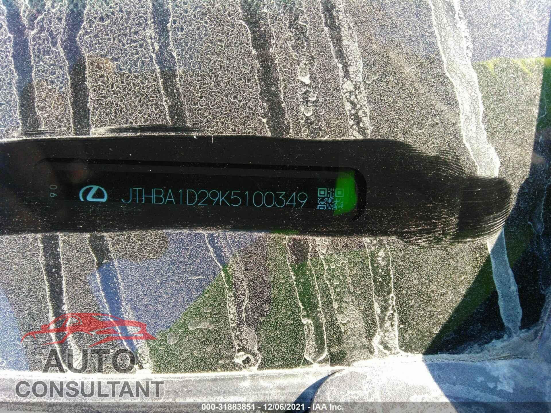 LEXUS IS 2019 - JTHBA1D29K5100349
