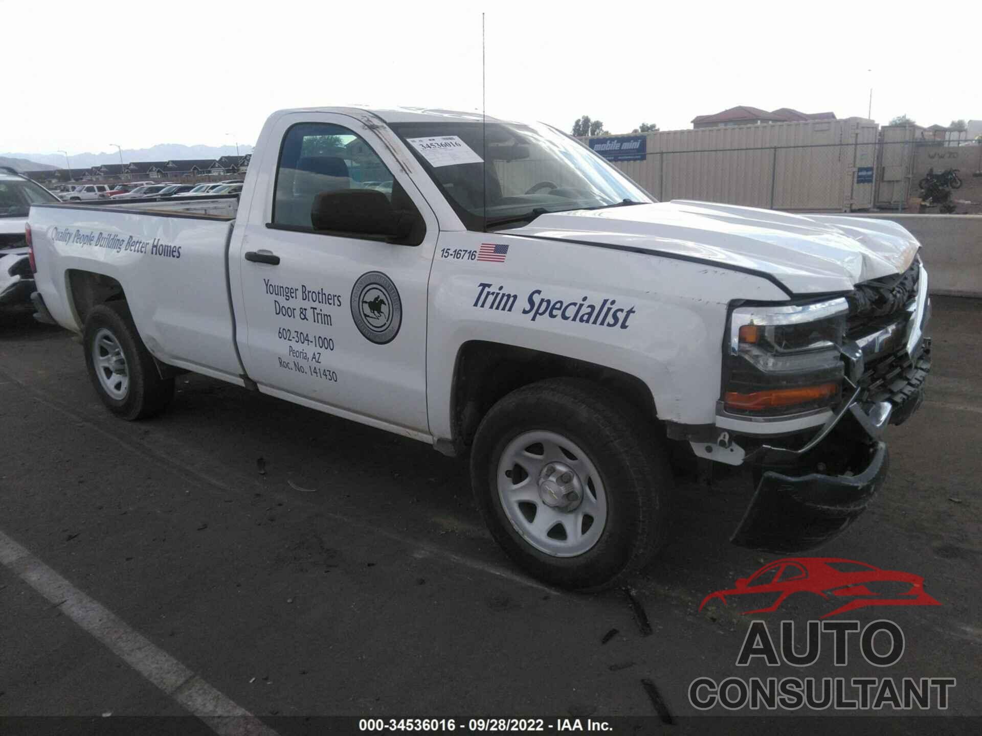 CHEVROLET SILVERADO 1500 2016 - 1GCNCNEH7GZ347405