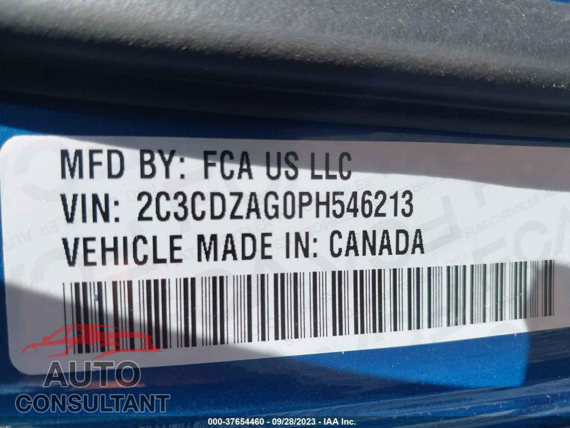 DODGE CHALLENGER 2023 - 2C3CDZAG0PH546213