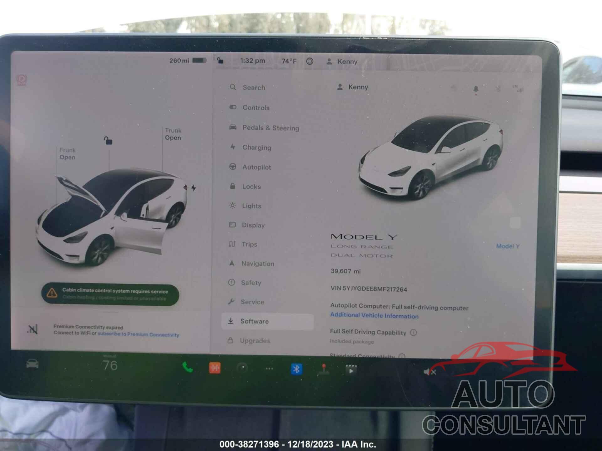 TESLA MODEL Y 2021 - 5YJYGDEE8MF217264