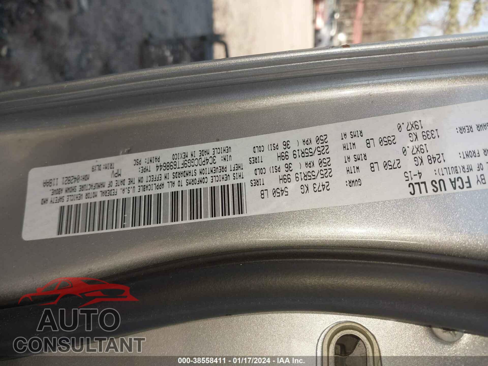DODGE JOURNEY 2015 - 3C4PDCGG9FT698644