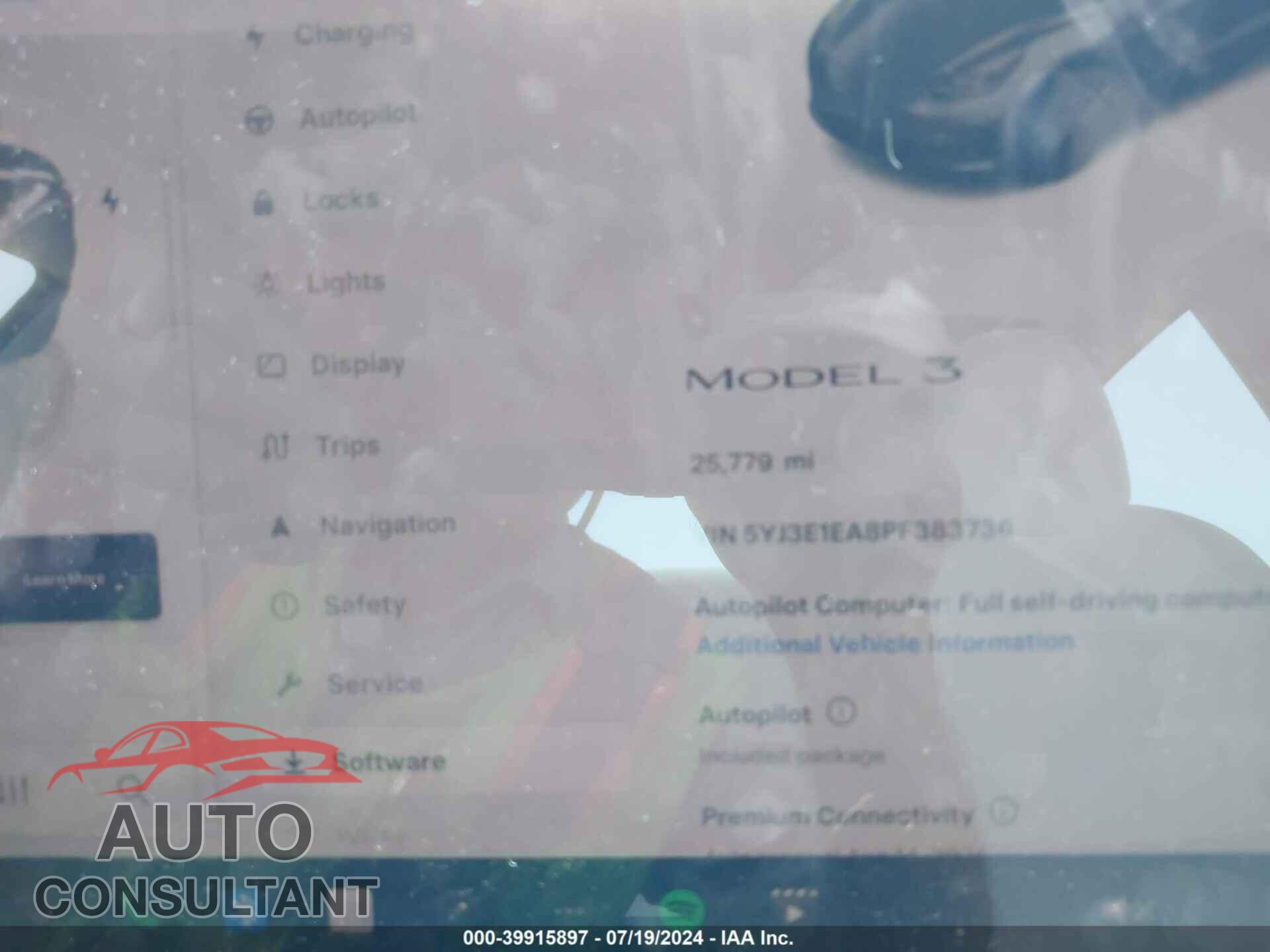 TESLA MODEL 3 2023 - 5YJ3E1EA8PF383736