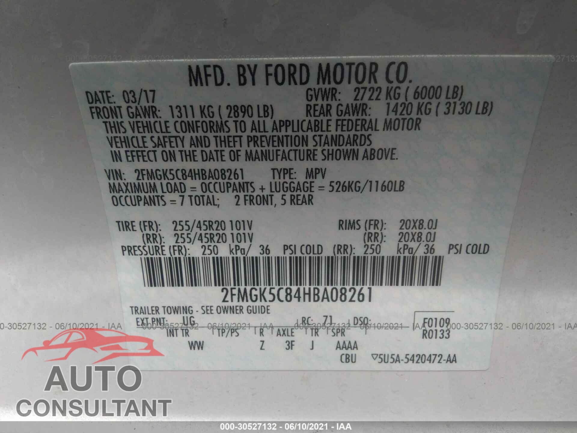 FORD FLEX 2017 - 2FMGK5C84HBA08261