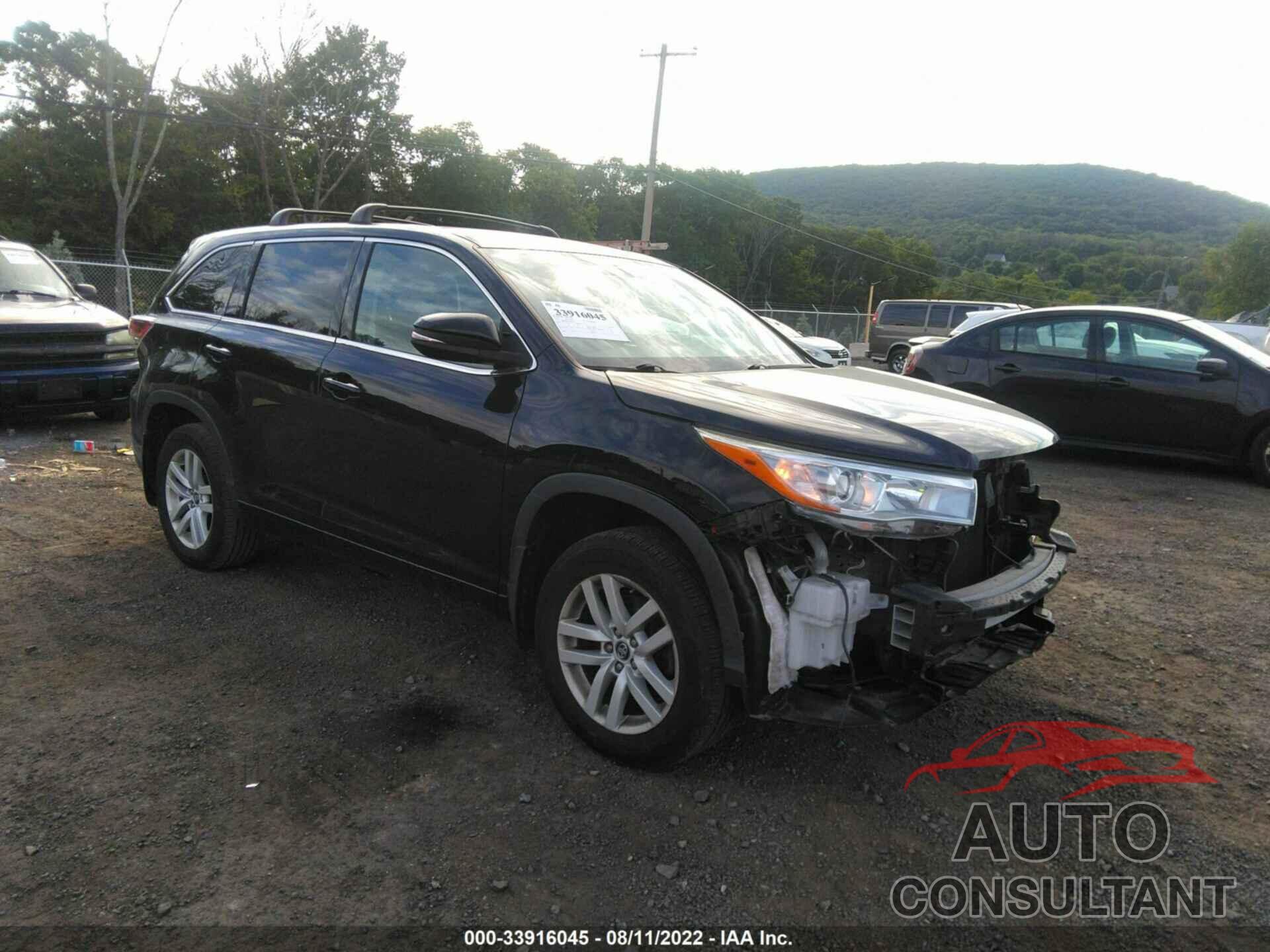 TOYOTA HIGHLANDER 2016 - 5TDBKRFH3GS325303