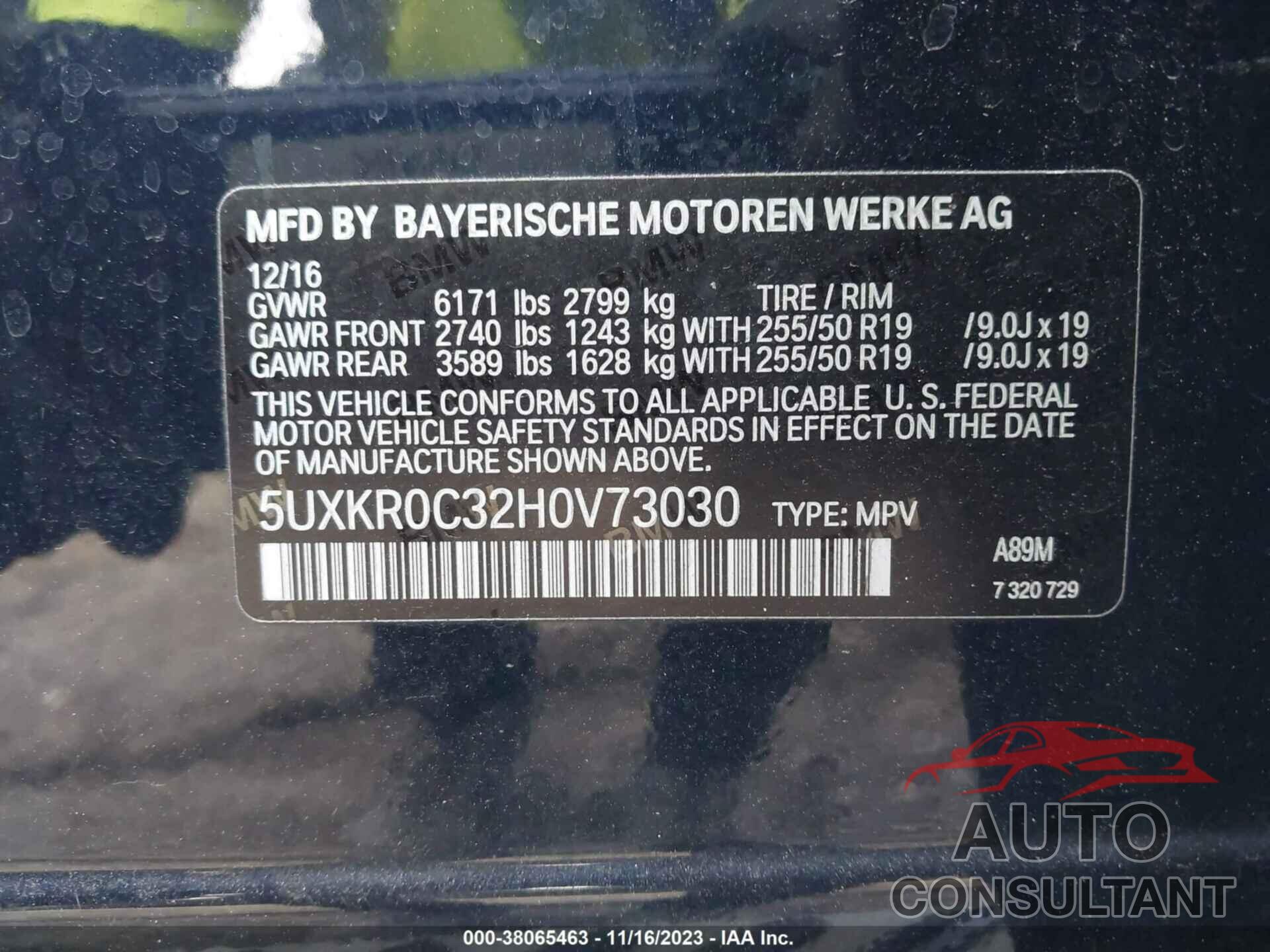 BMW X5 2017 - 5UXKR0C32H0V73030