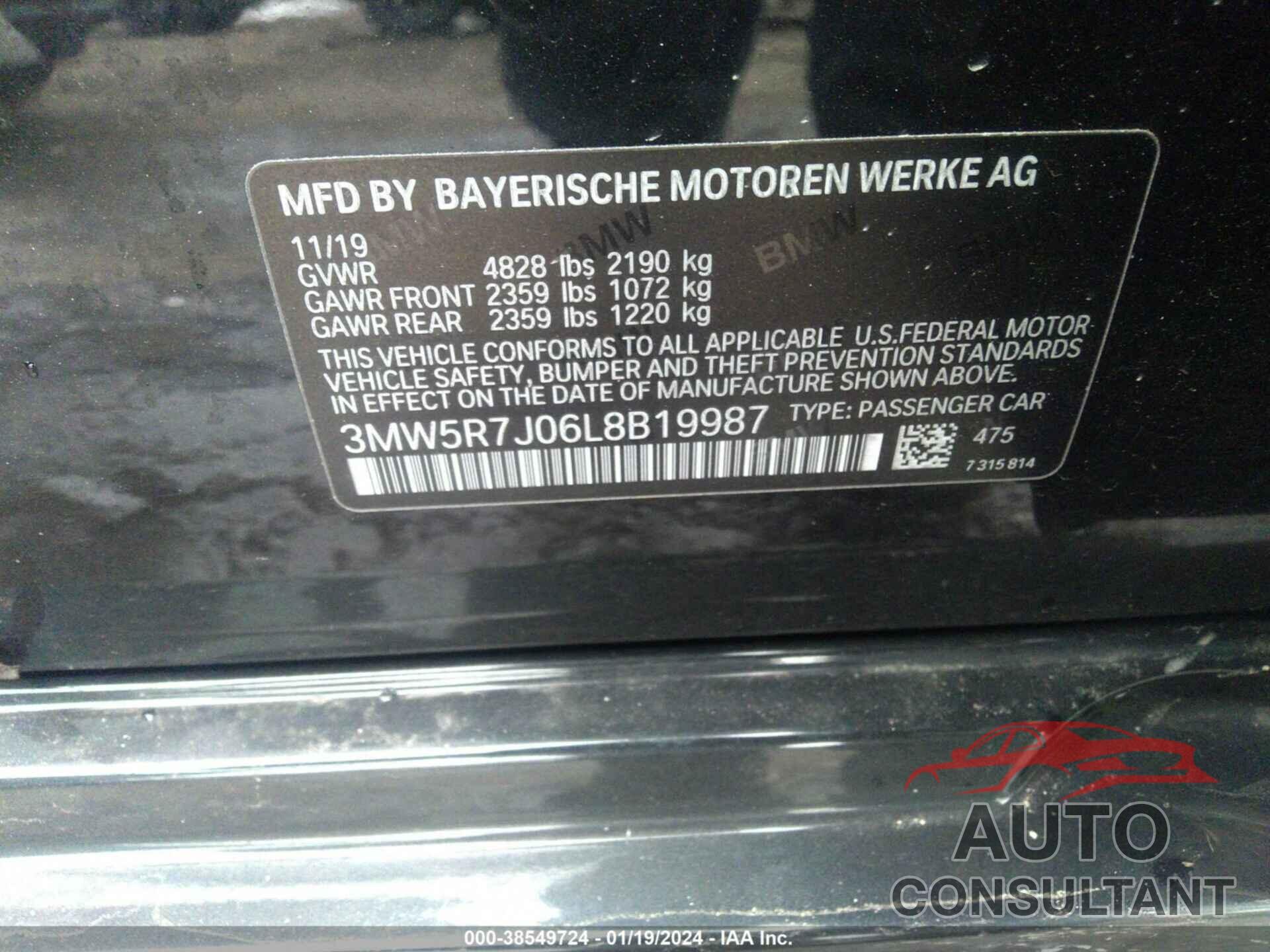 BMW 330I 2020 - 3MW5R7J06L8B19987