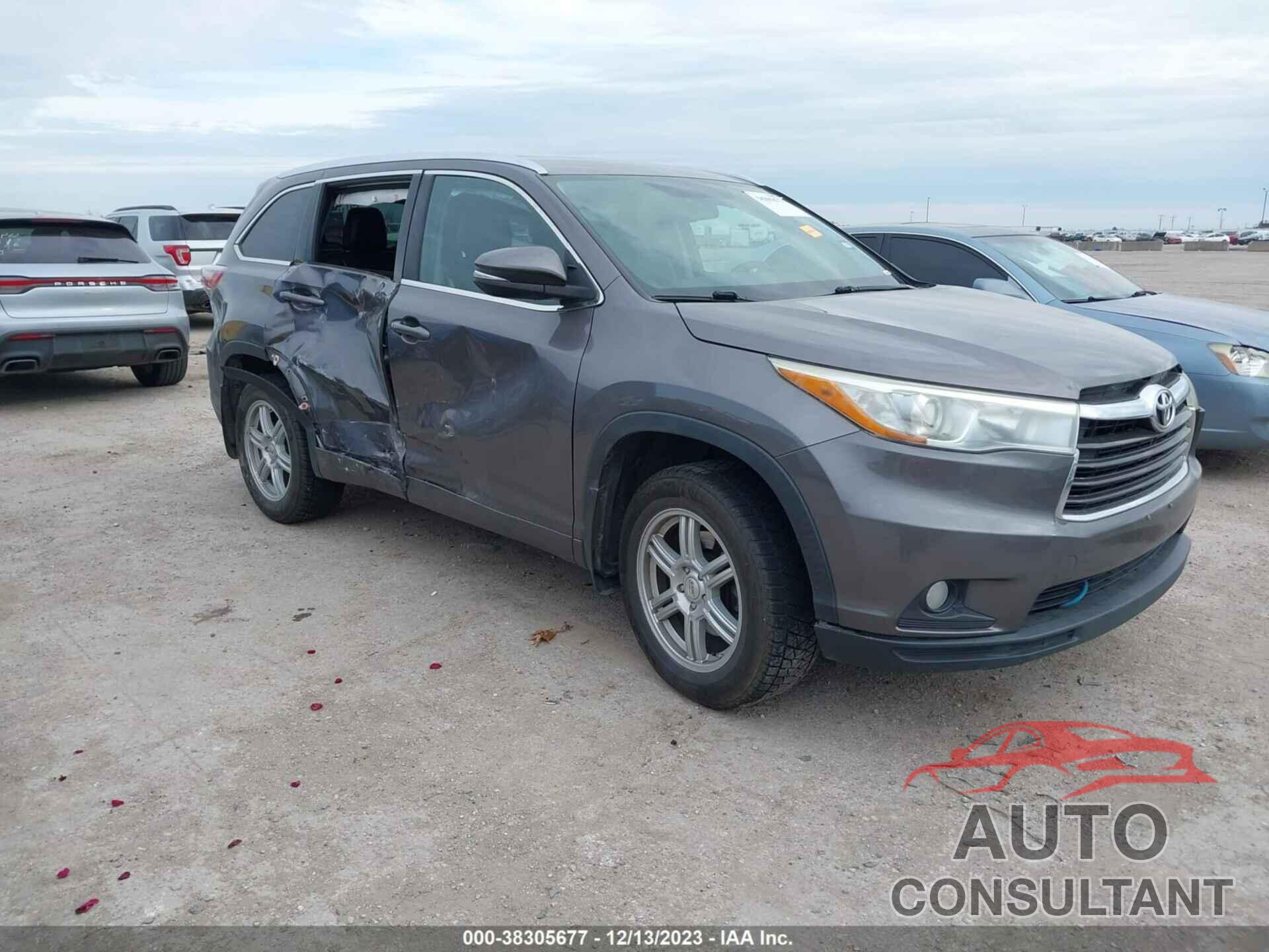 TOYOTA HIGHLANDER 2016 - 5TDJKRFH1GS301786