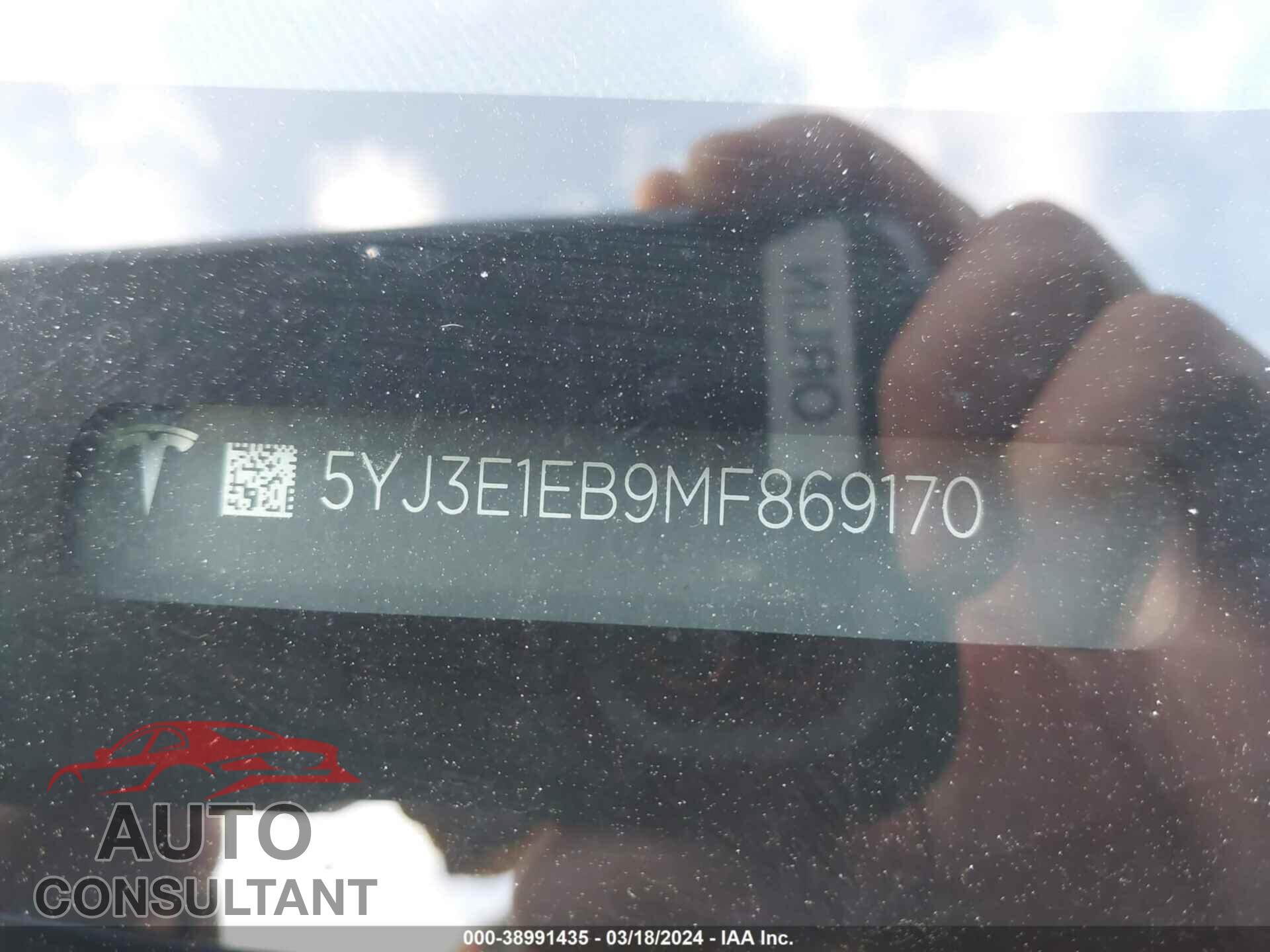 TESLA MODEL 3 2021 - 5YJ3E1EB9MF869170