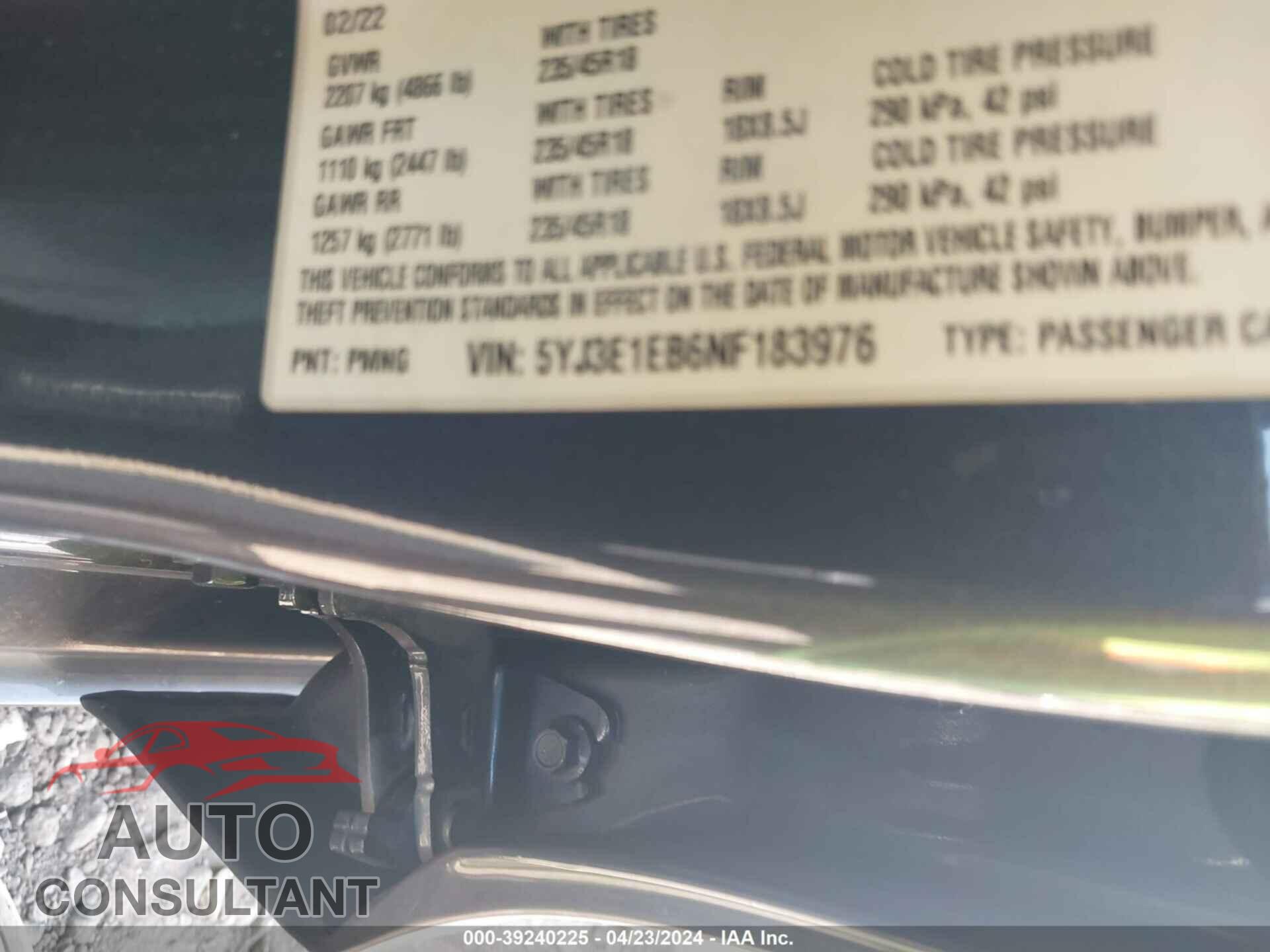 TESLA MODEL 3 2022 - 5YJ3E1EB6NF183976