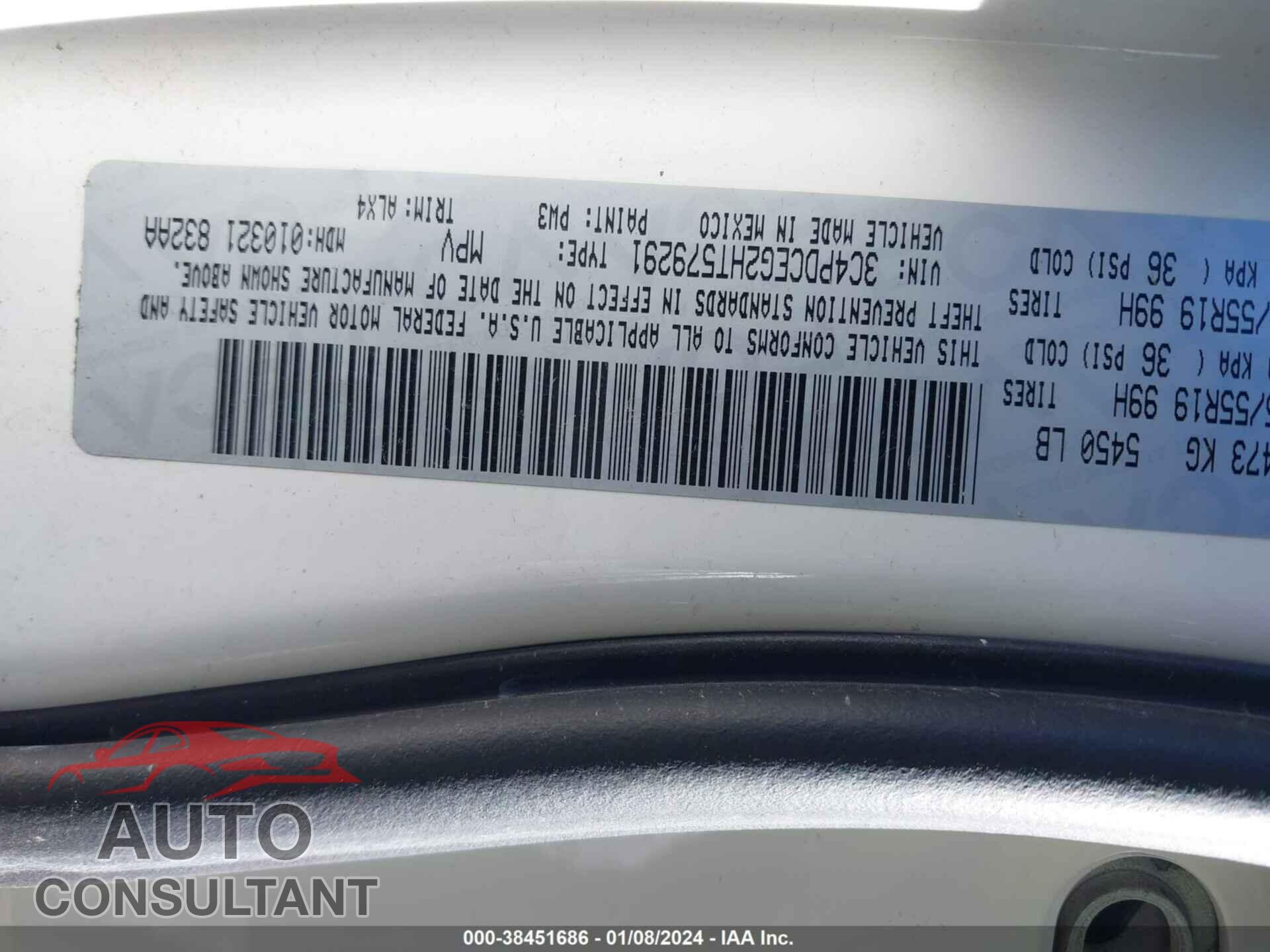 DODGE JOURNEY 2017 - 3C4PDCEG2HT579291