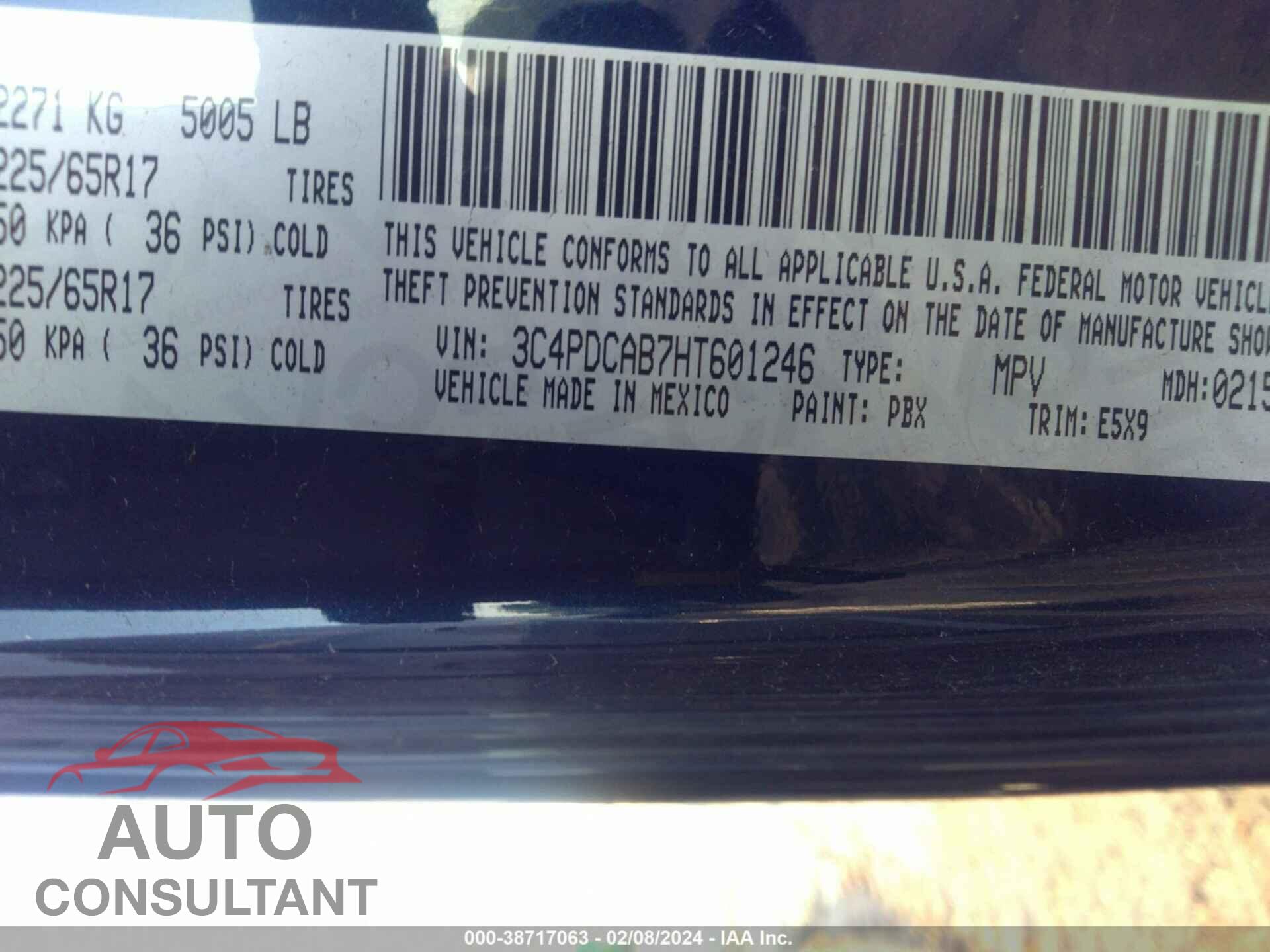 DODGE JOURNEY 2017 - 3C4PDCAB7HT601246