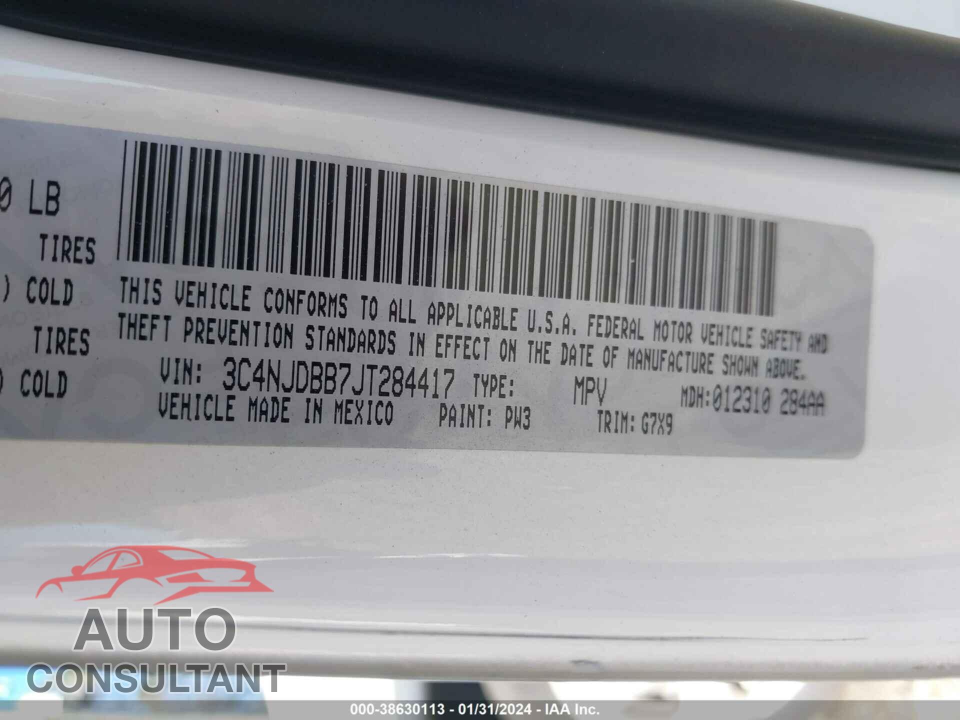 JEEP COMPASS 2018 - 3C4NJDBB7JT284417
