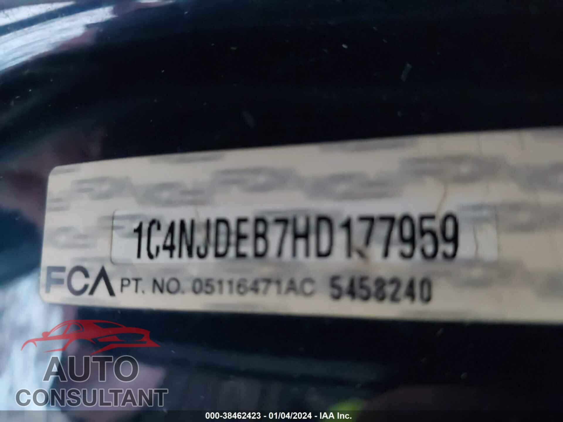 JEEP COMPASS 2017 - 1C4NJDEB7HD177959
