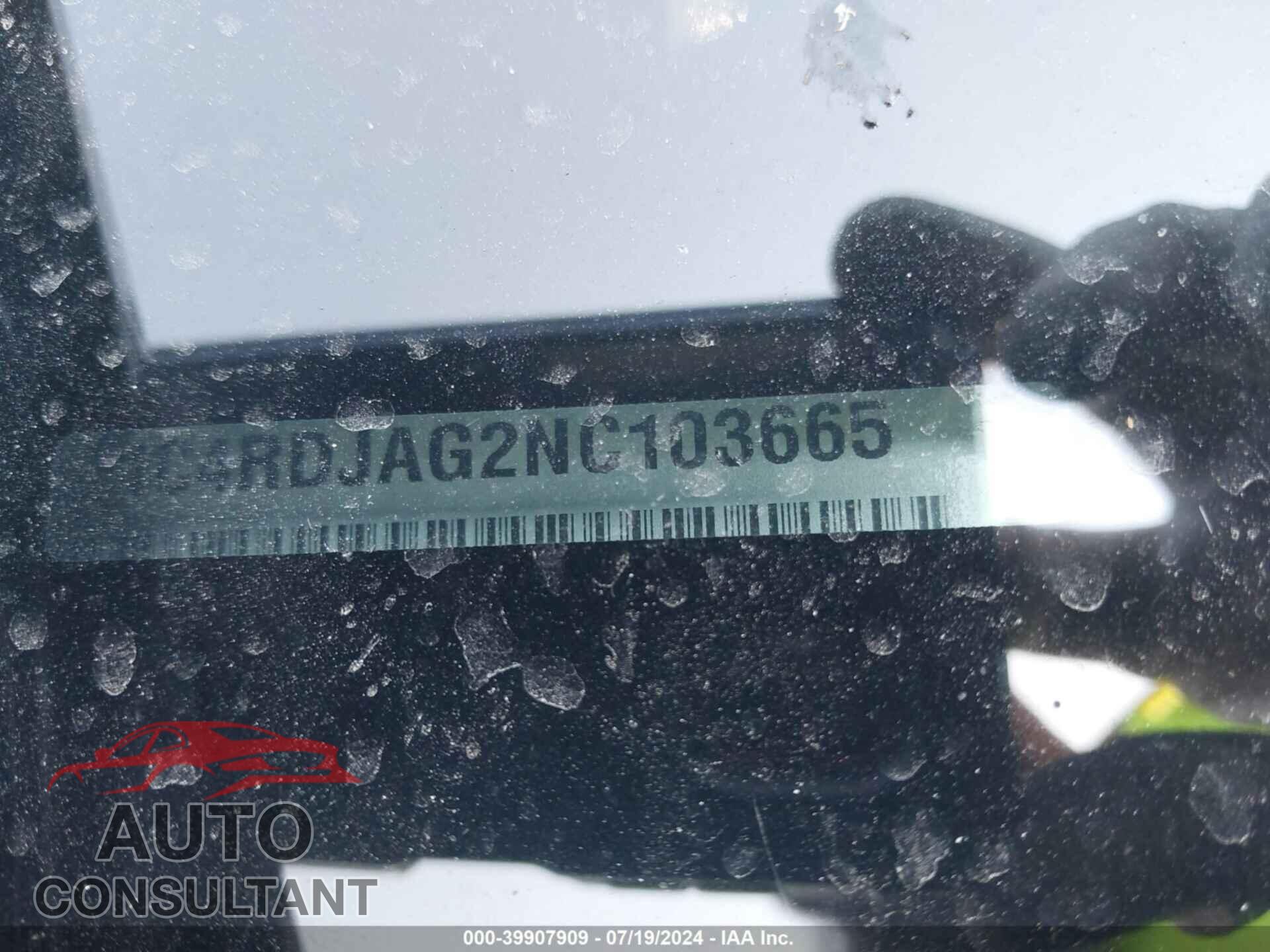 DODGE DURANGO 2022 - 1C4RDJAG2NC103665