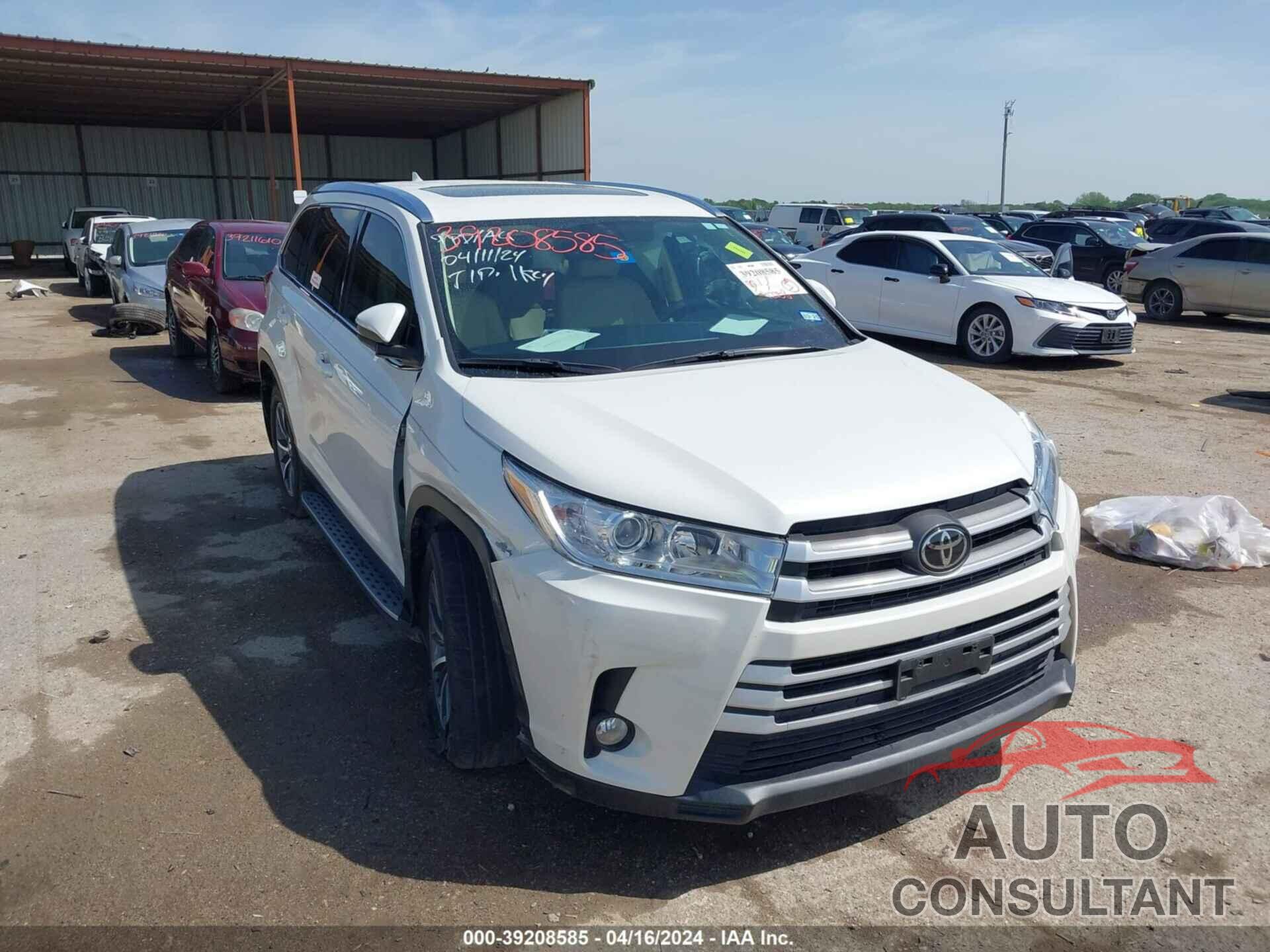 TOYOTA HIGHLANDER 2019 - 5TDKZRFH0KS554266